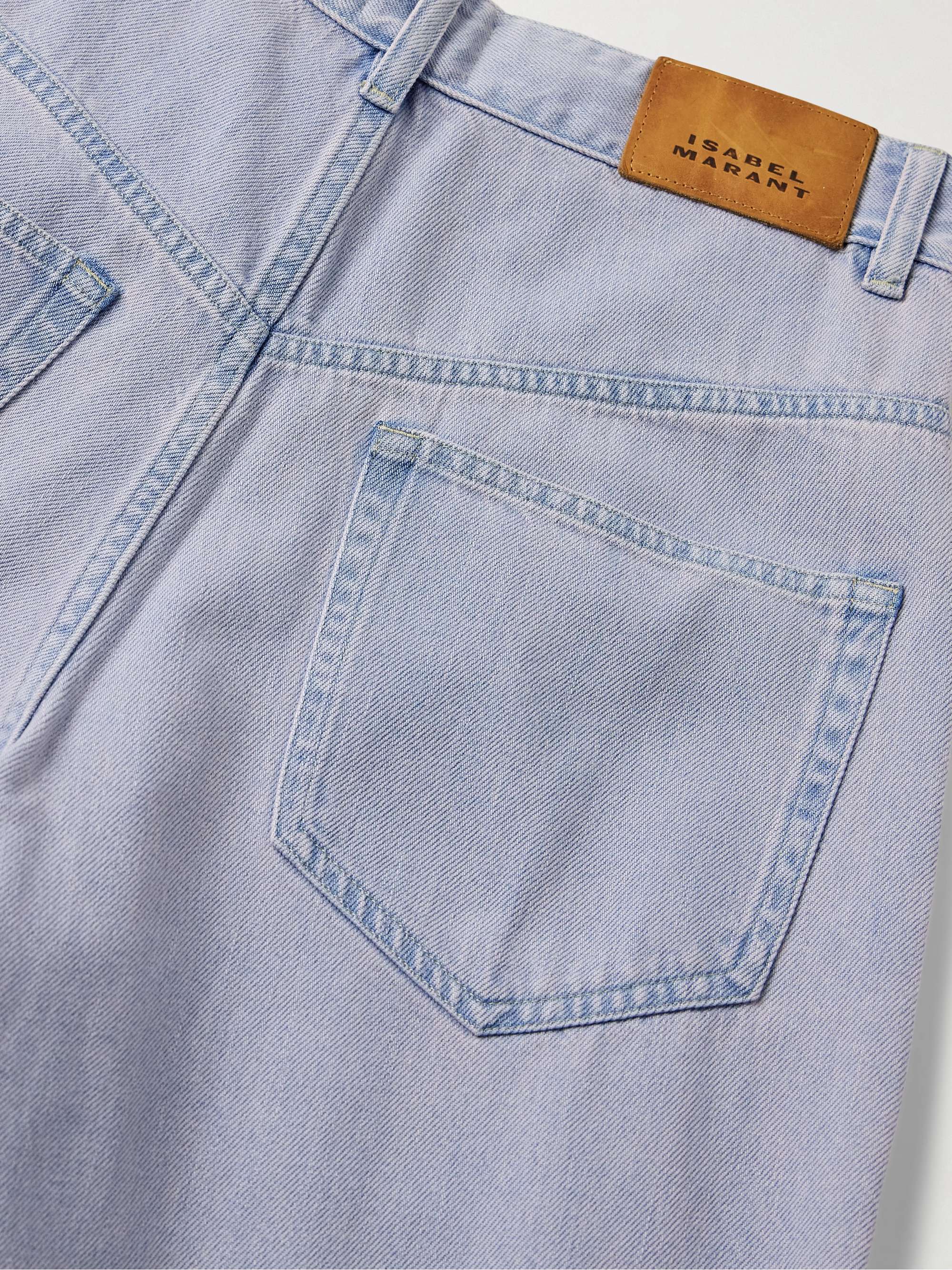 Ophra paneled high-rise straight-leg cargo jeans view
