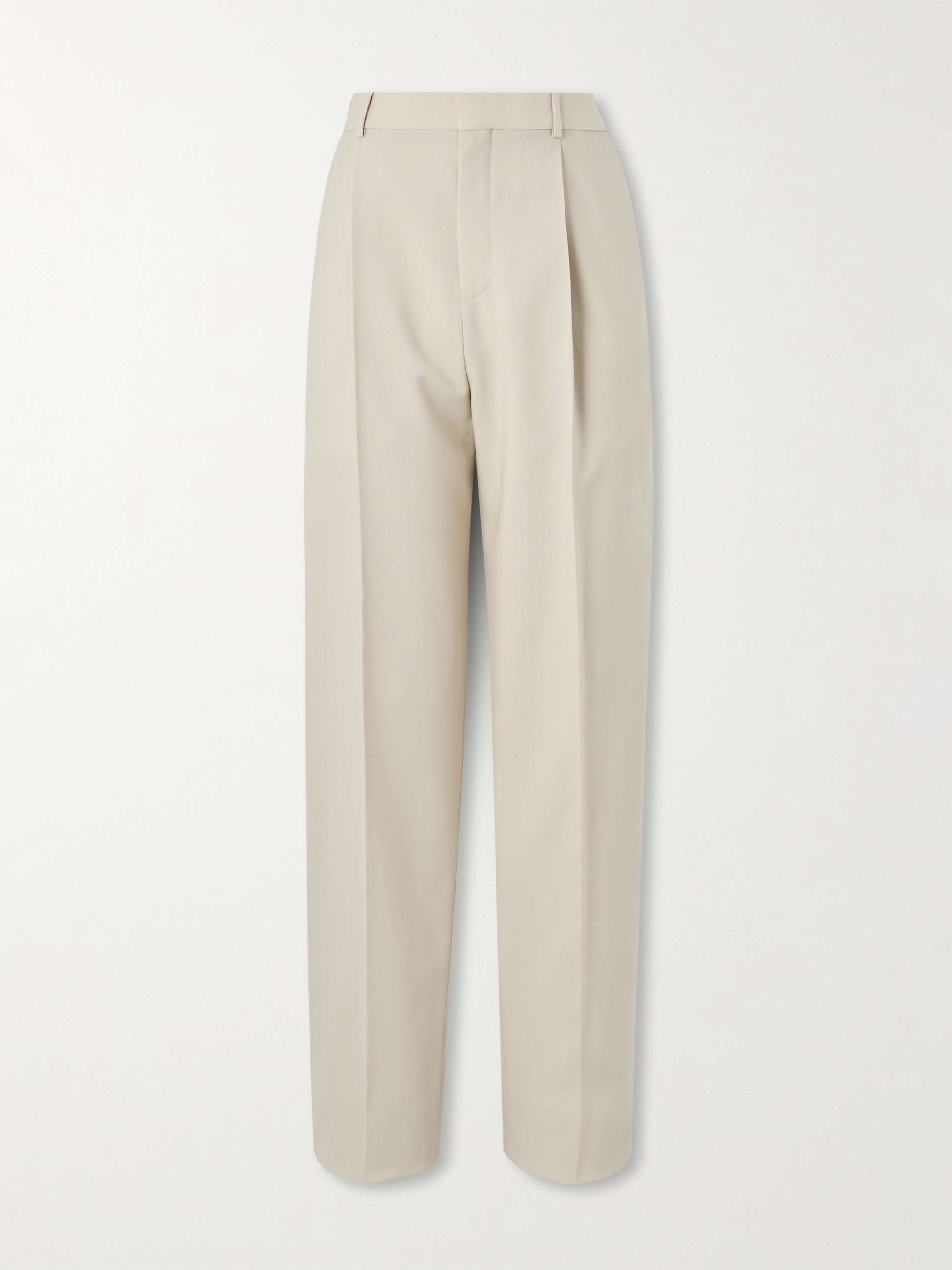 Tapered Pleated Grain de Poudre Wool Trousers hero visual