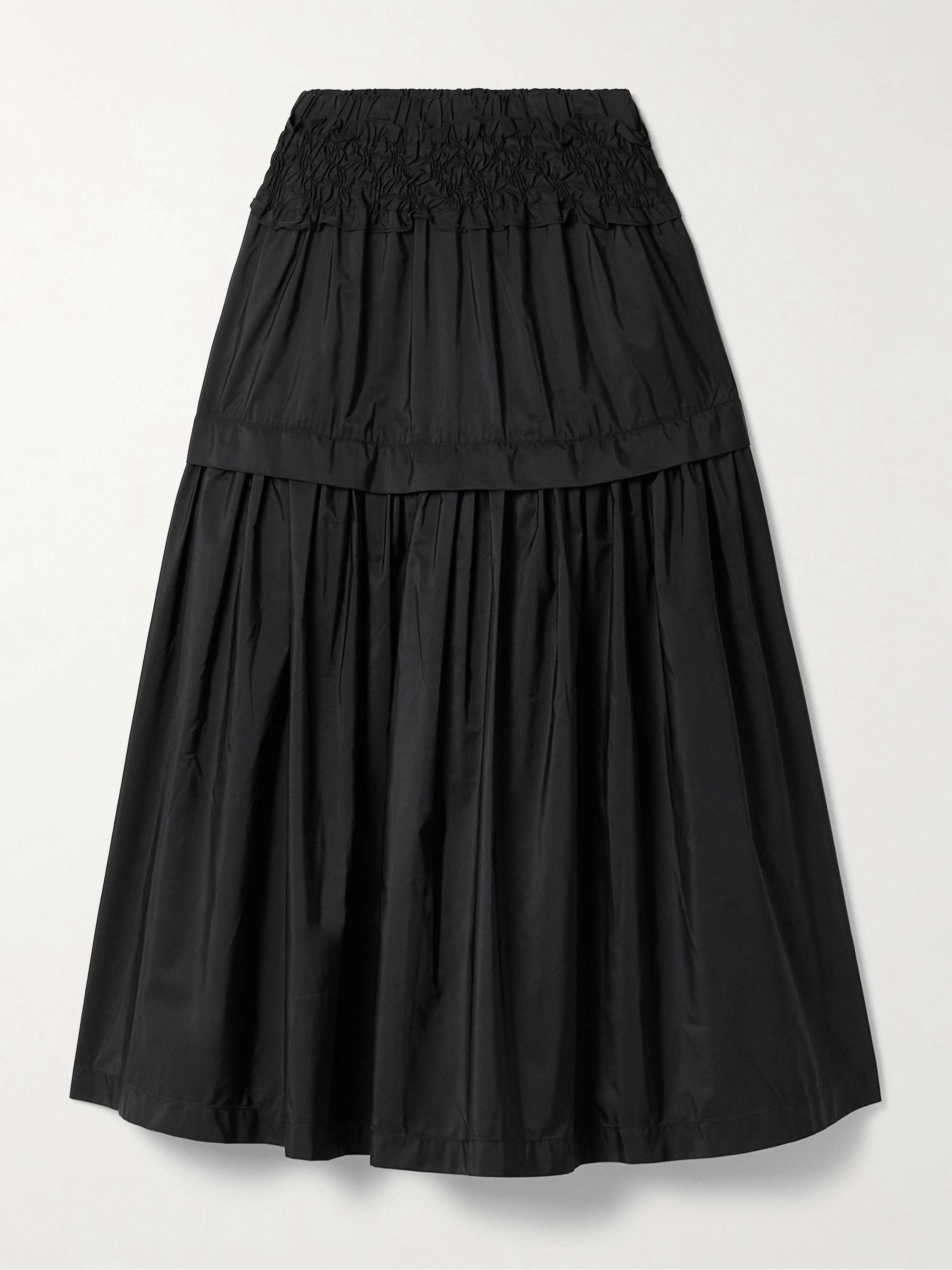 Belen tiered smocked taffeta midi skirt hero visual