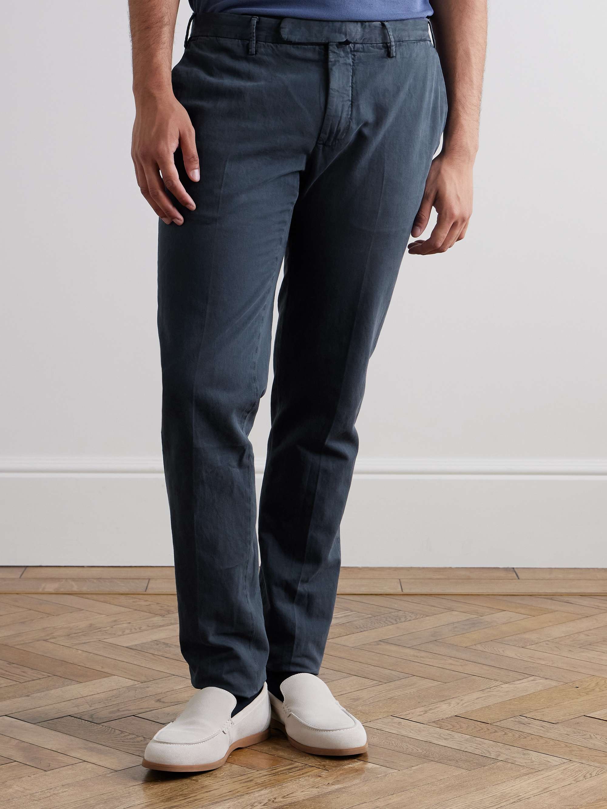 Venezia 1951 Slim-Fit Cotton and Linen-Blend Trousers view