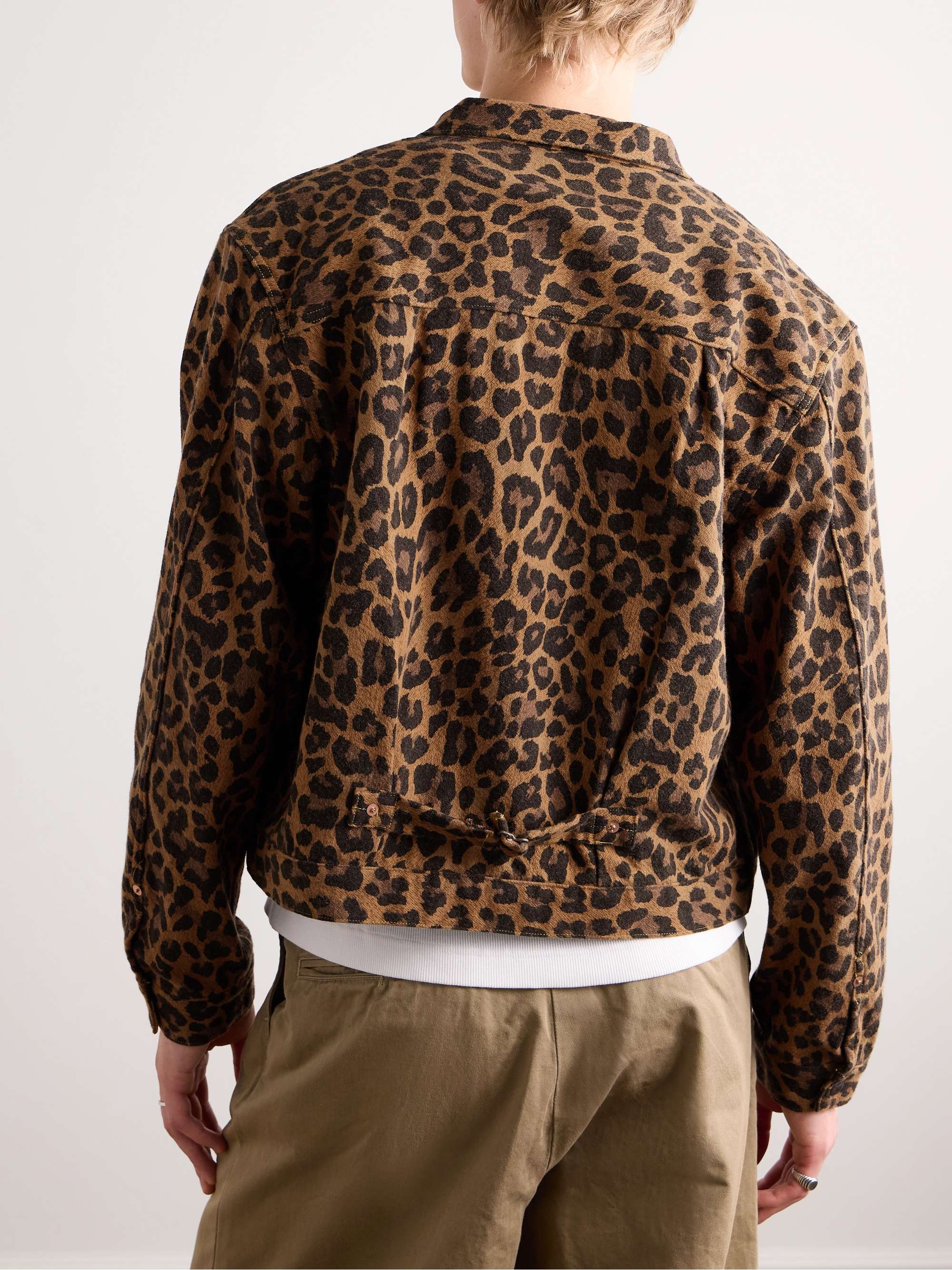 Leopard-Print Brushed Cotton-Blend Twill Jacket view