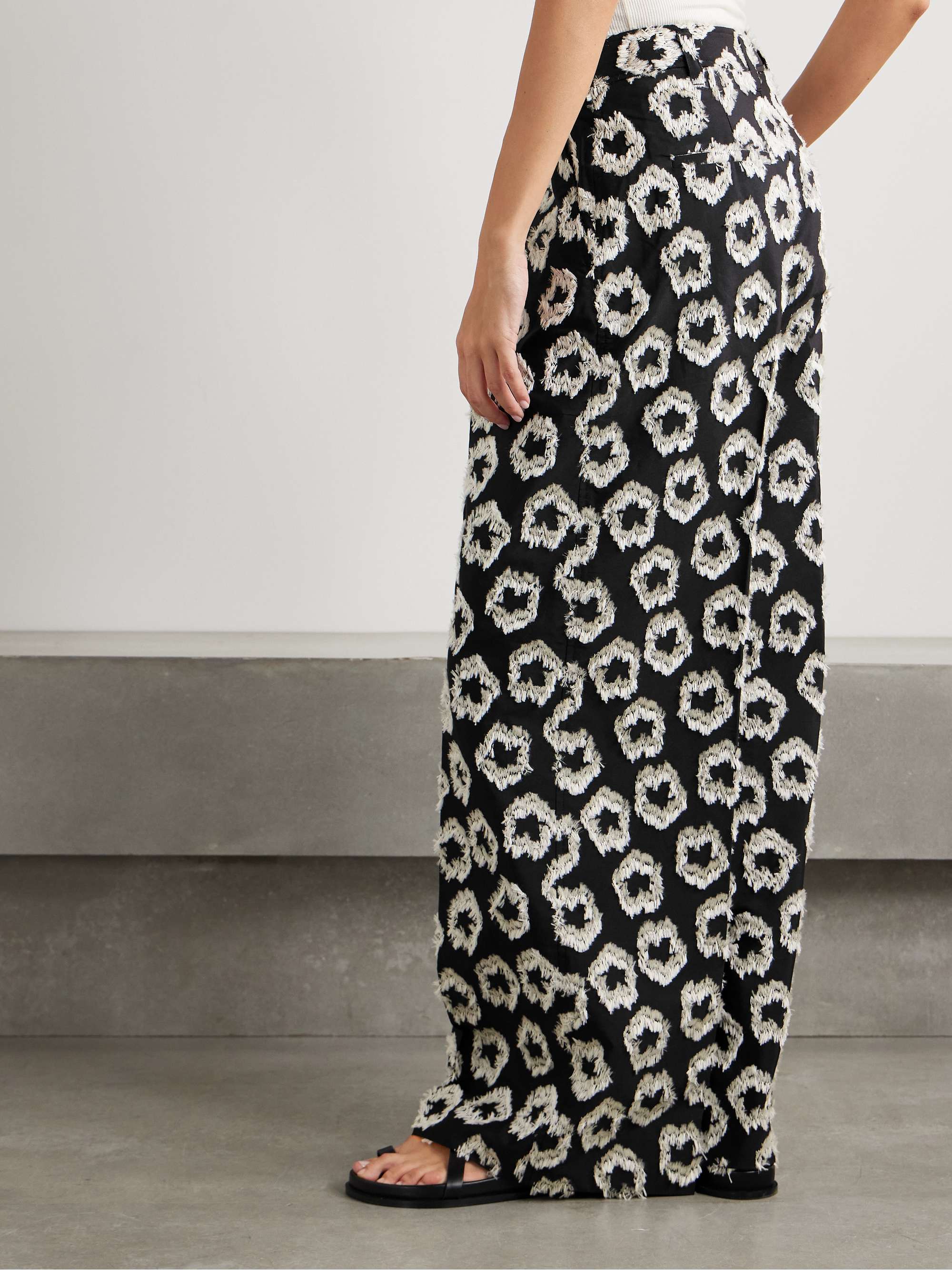 Cai pleated recycled fil coupé faille wide-leg pants view