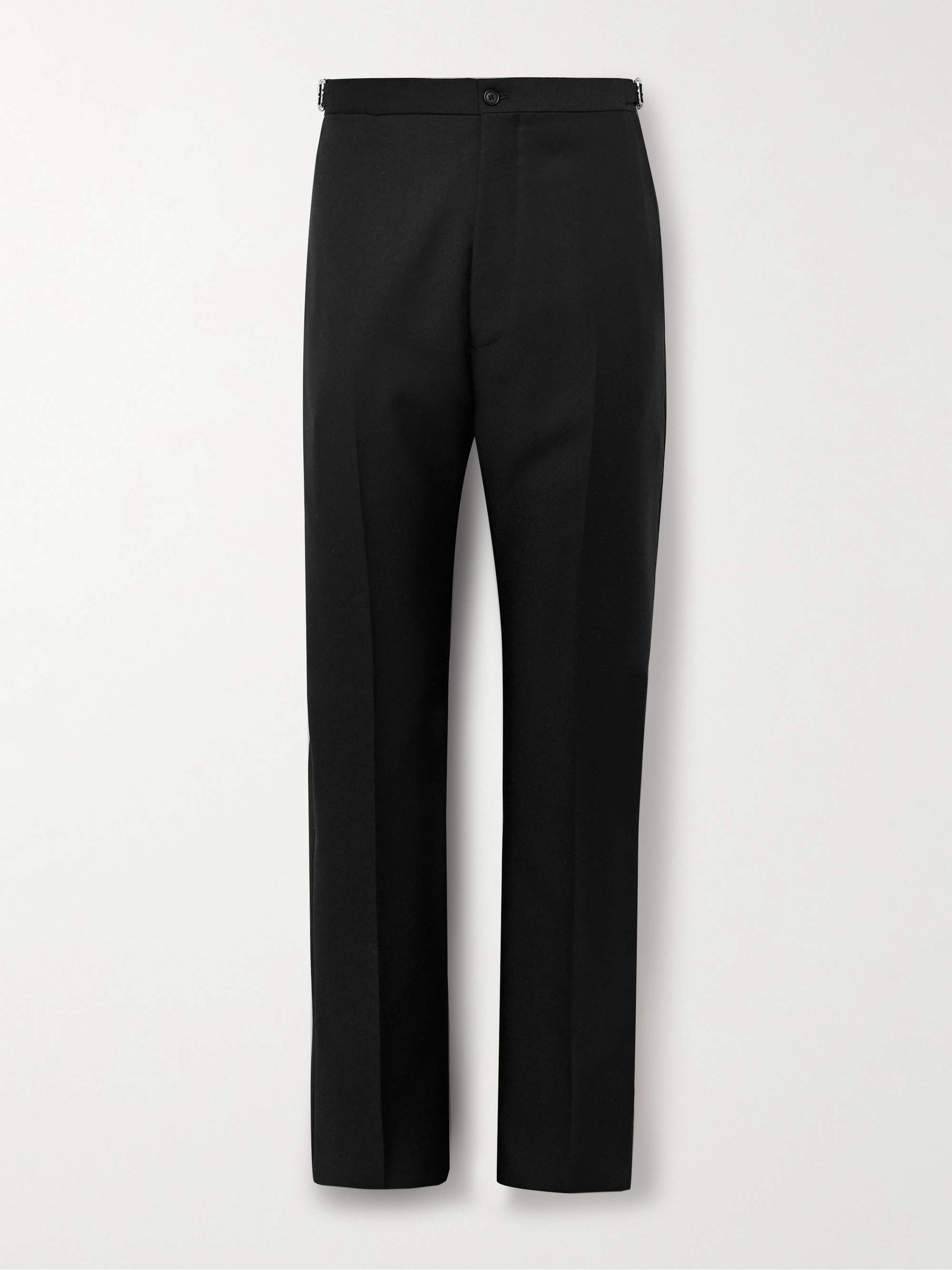 Slim-Fit Straight-Leg Grain de Poudre Wool Tuxedo Trousers hero visual