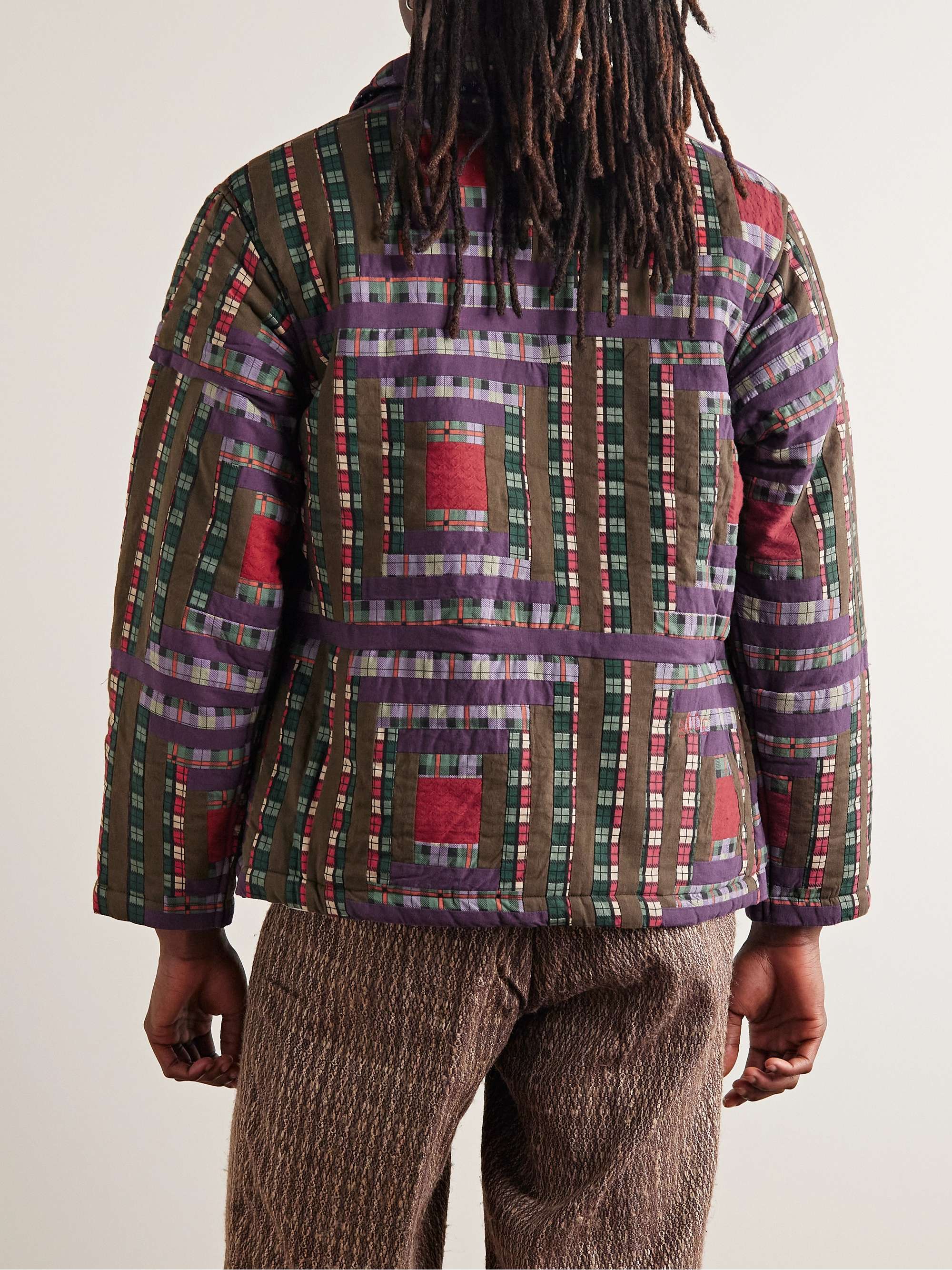 Log Cabin Patchwork Checked Cotton Jacket view