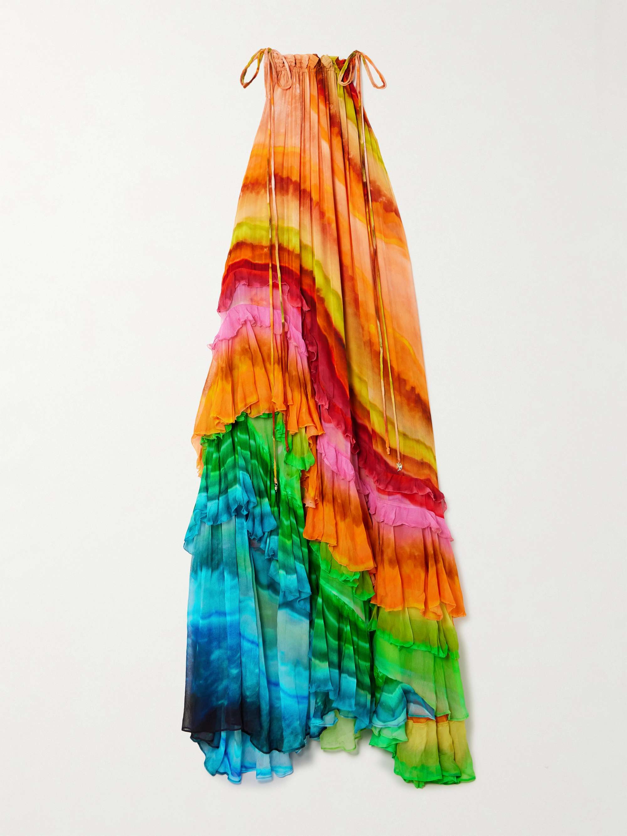 Iris embellished ruffled tie-dyed crepon maxi dress hero visual