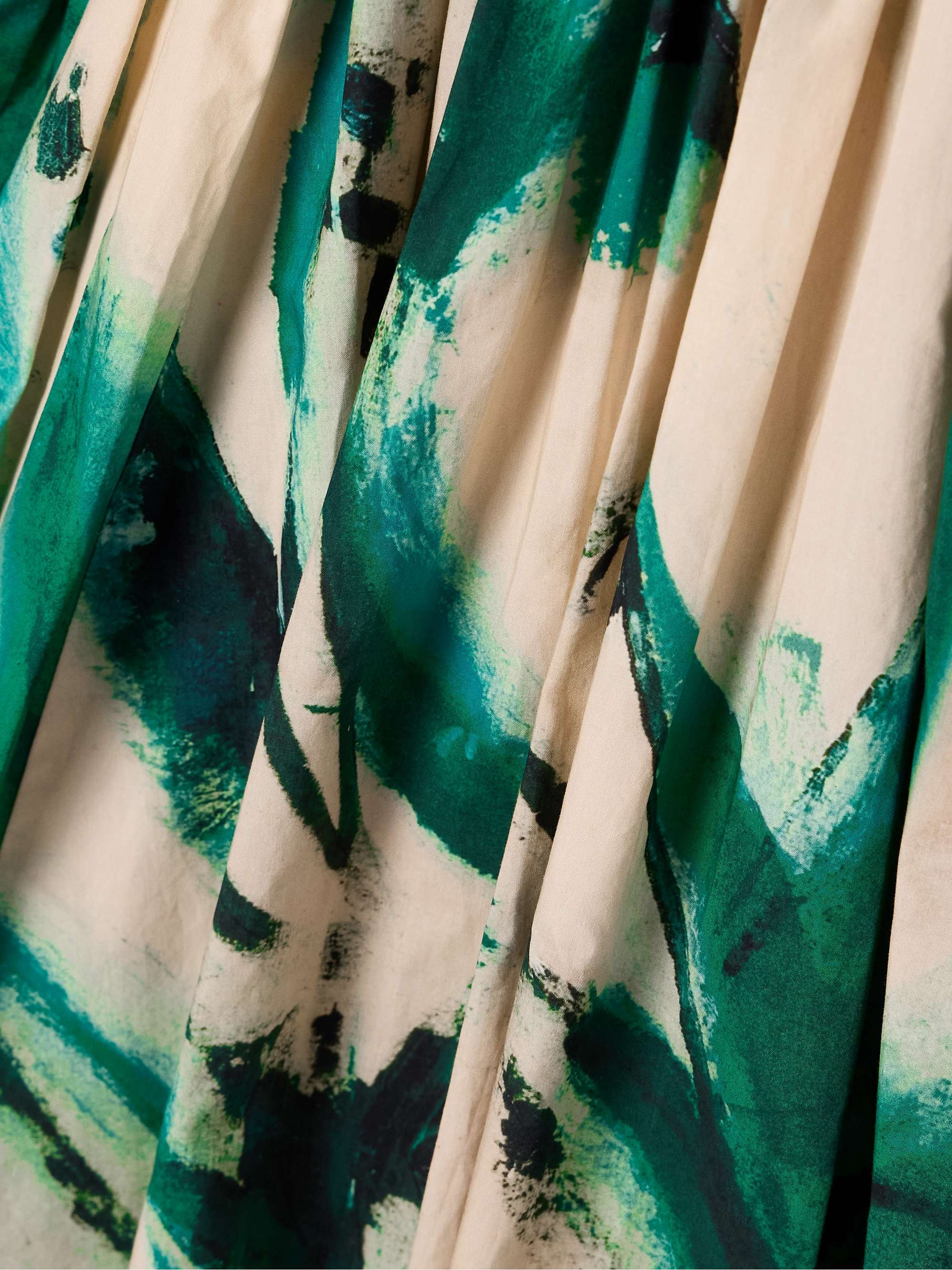 + Lee Krasner Hartigan cold-shoulder pleated printed cotton-poplin mini dress view