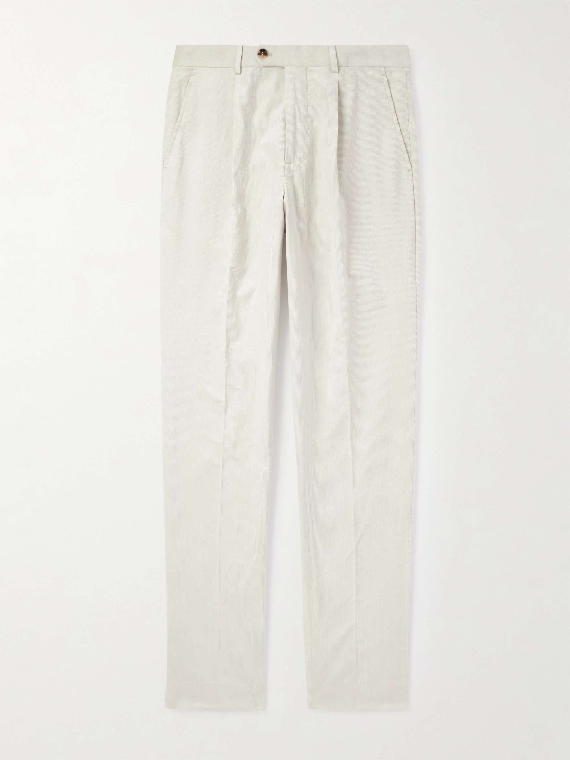 Straight-Leg Pleated Cotton-Corduroy Suit Trousers hero visual