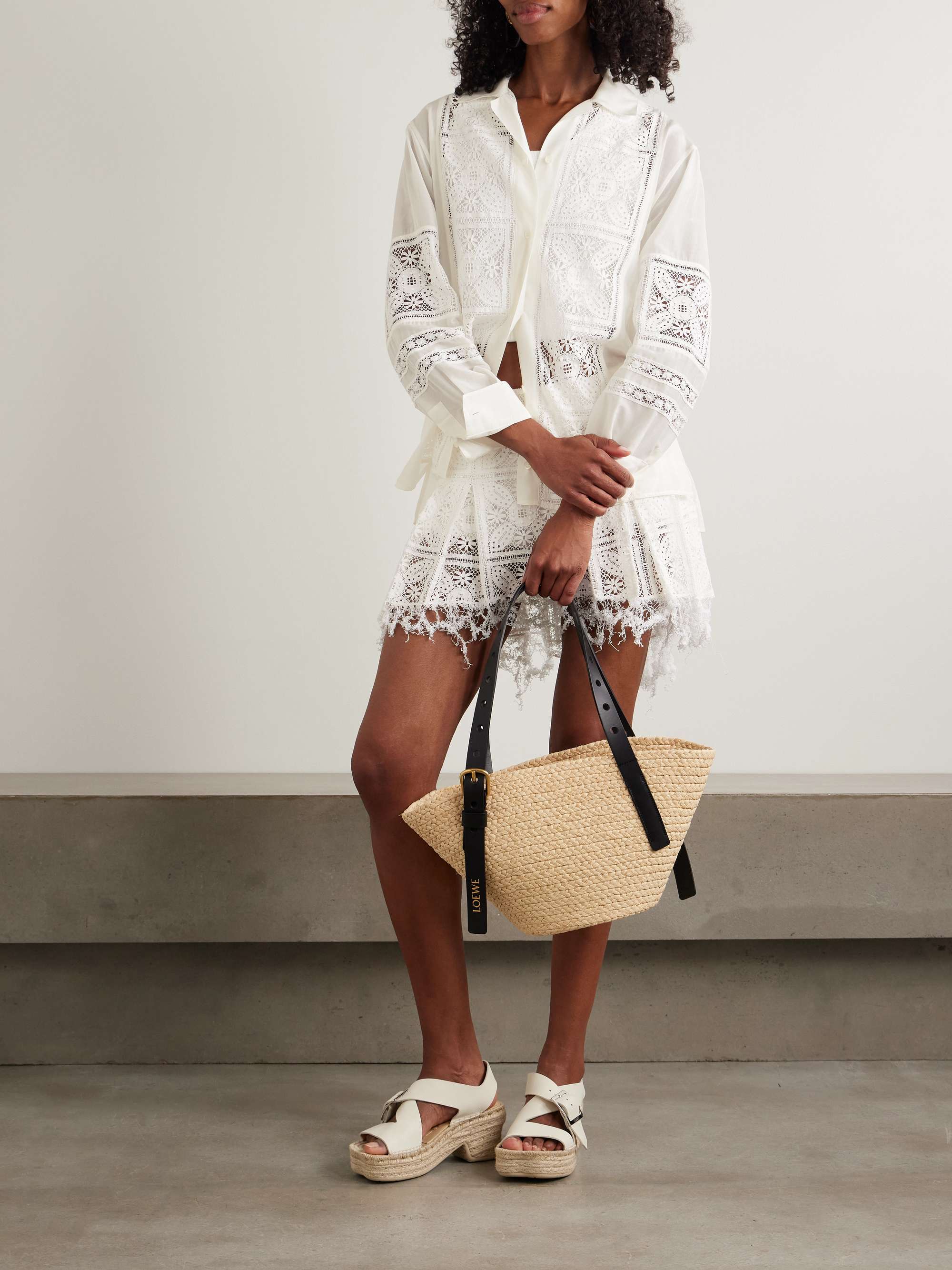 + Paula's Ibiza broderie anglaise cotton and silk-blend shirt view