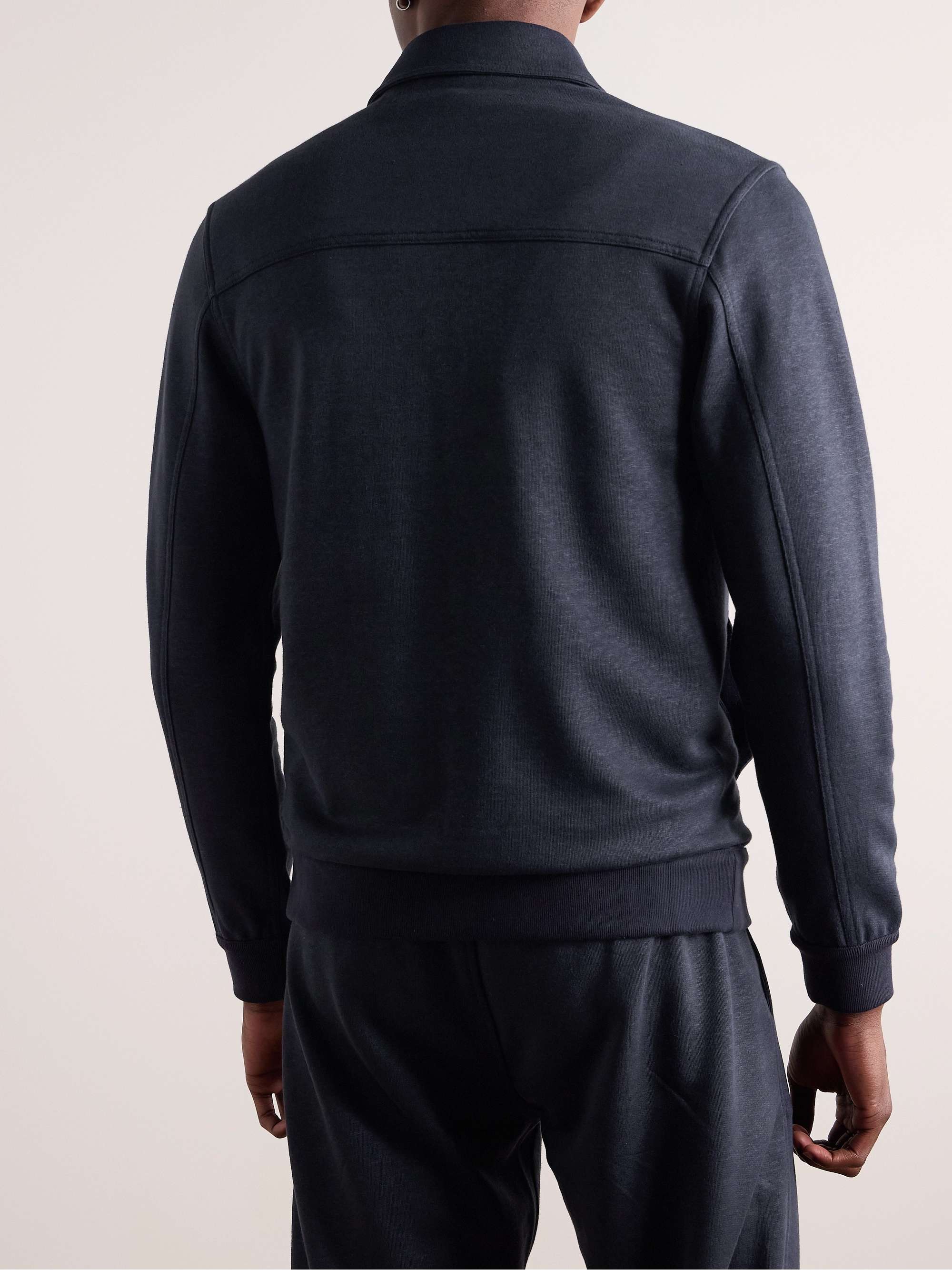 Kawaguchi Cotton, Linen and Cashmere-Blend Jersey Bomber Jacket view