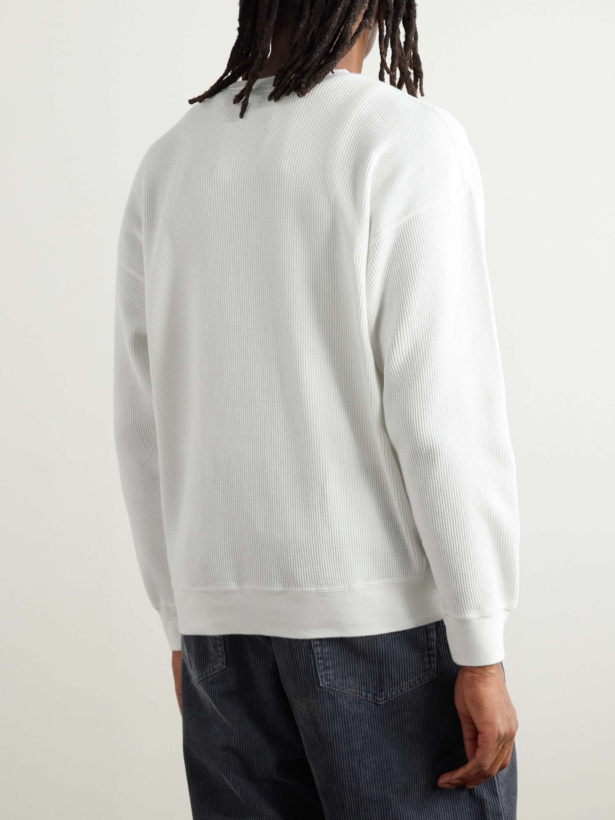 Logo-Embroidered Appliquéd Waffle-Knit Cotton T-Shirt view