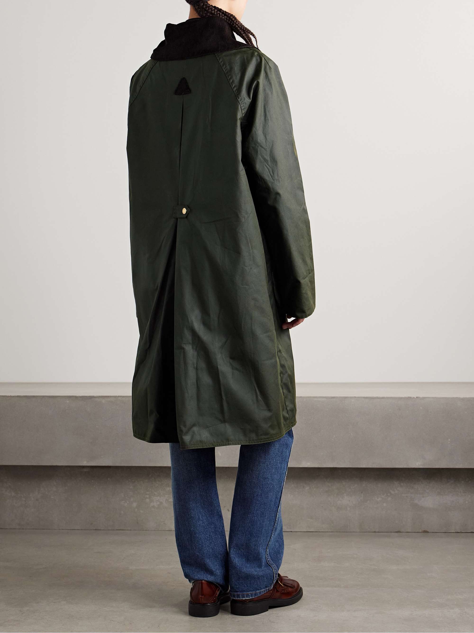 Ebberston cotton-corduroy trimmed waxed-cotton jacket view
