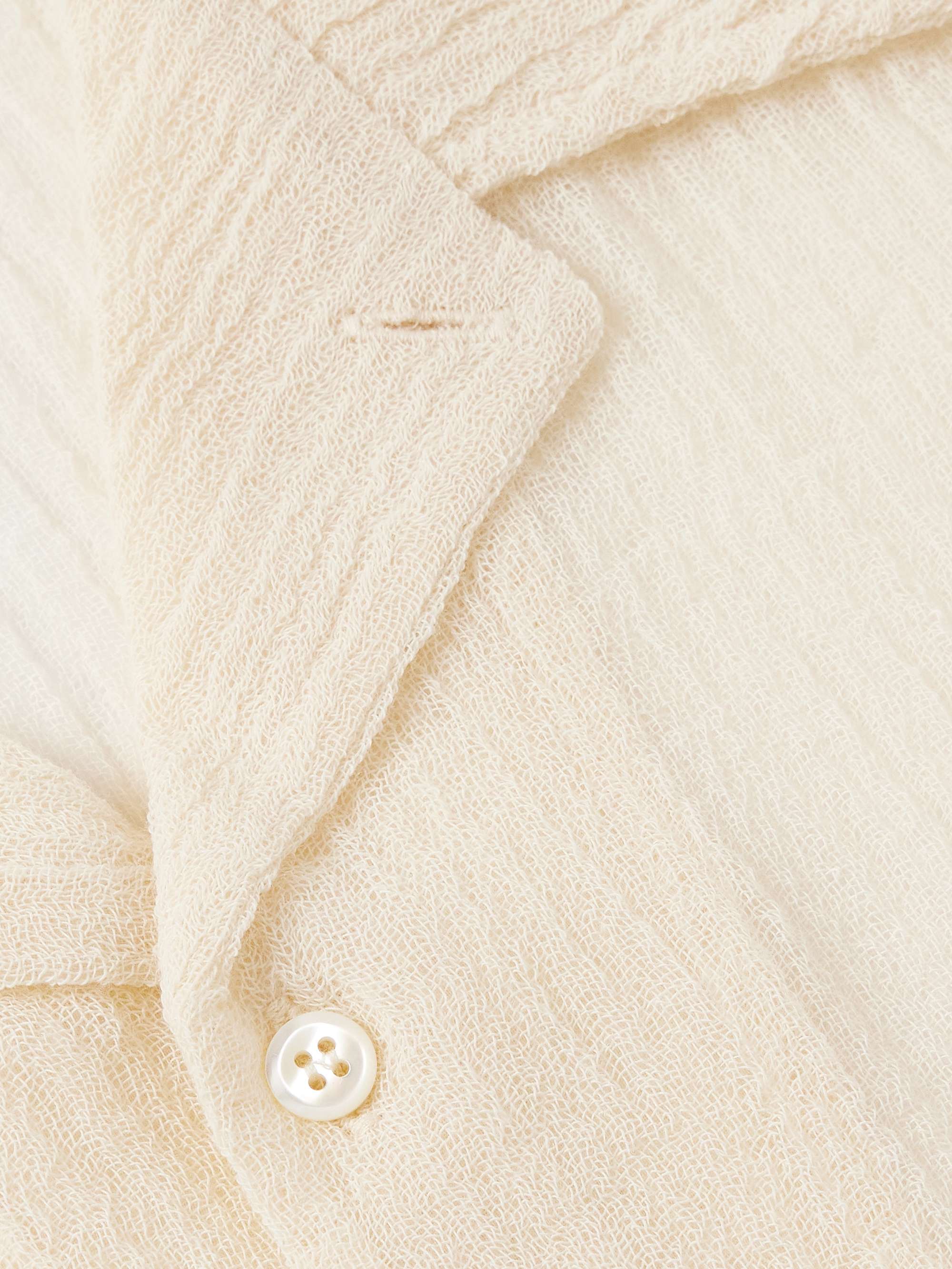 Jagou Camp-Collar Open-Knit Merino Wool-Gauze Shirt view