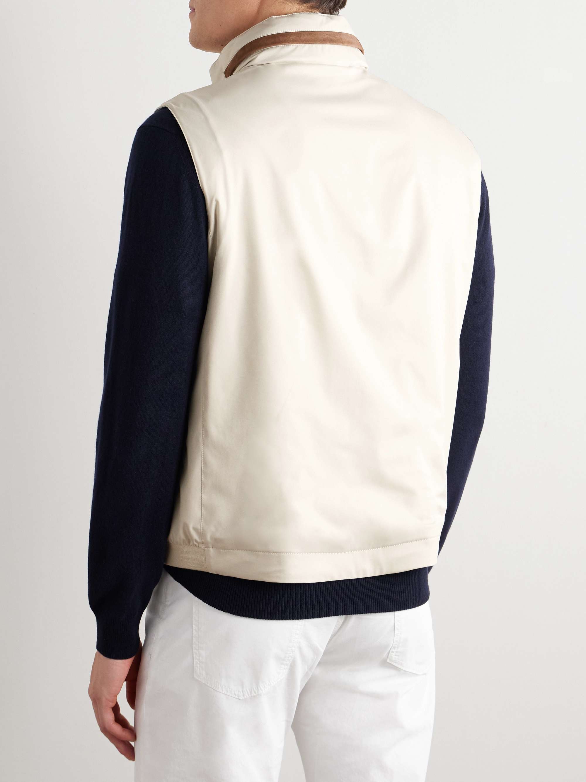 Suede-Trimmed Shell Gilet view