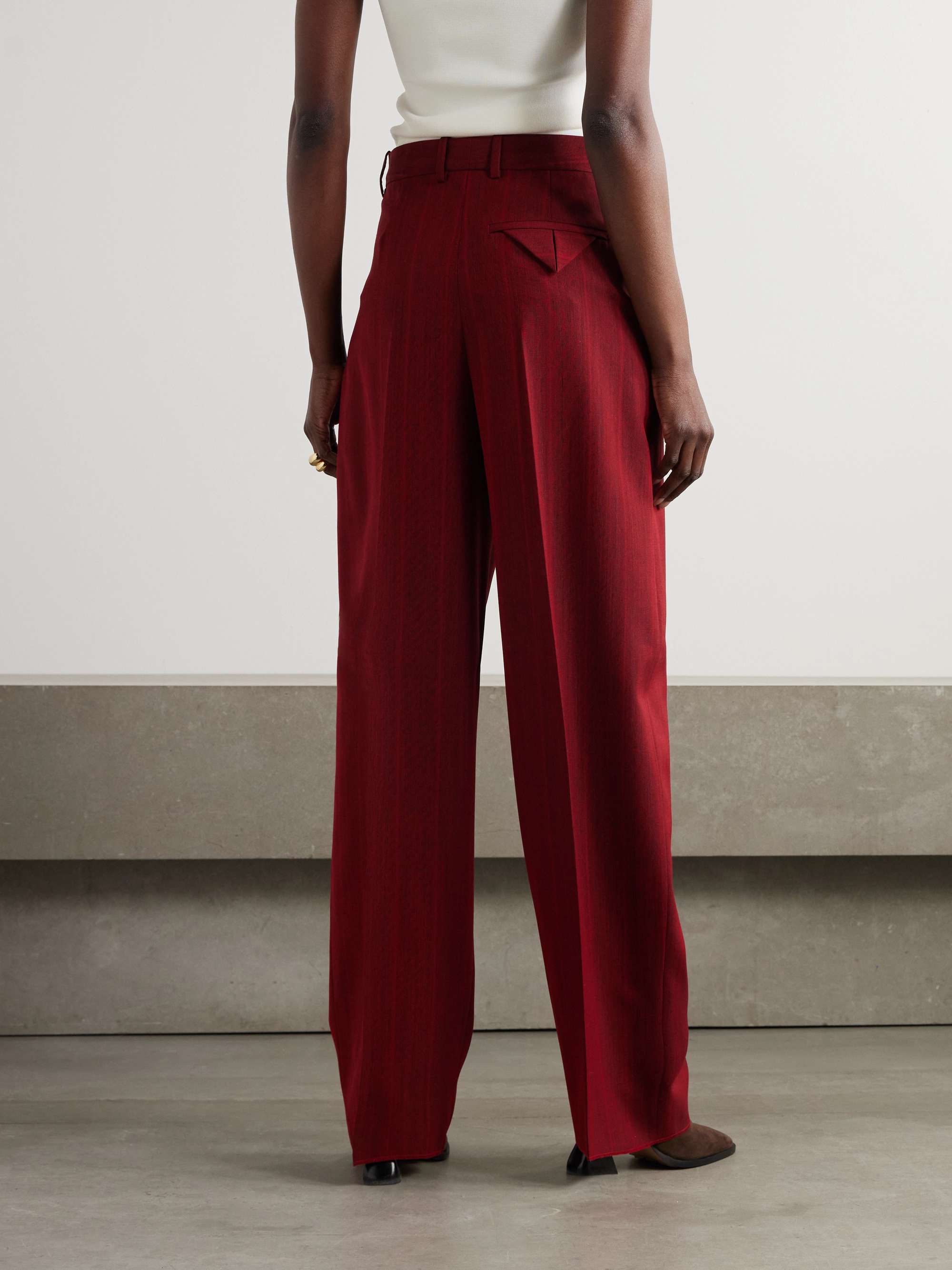 Striped wool-blend pants view