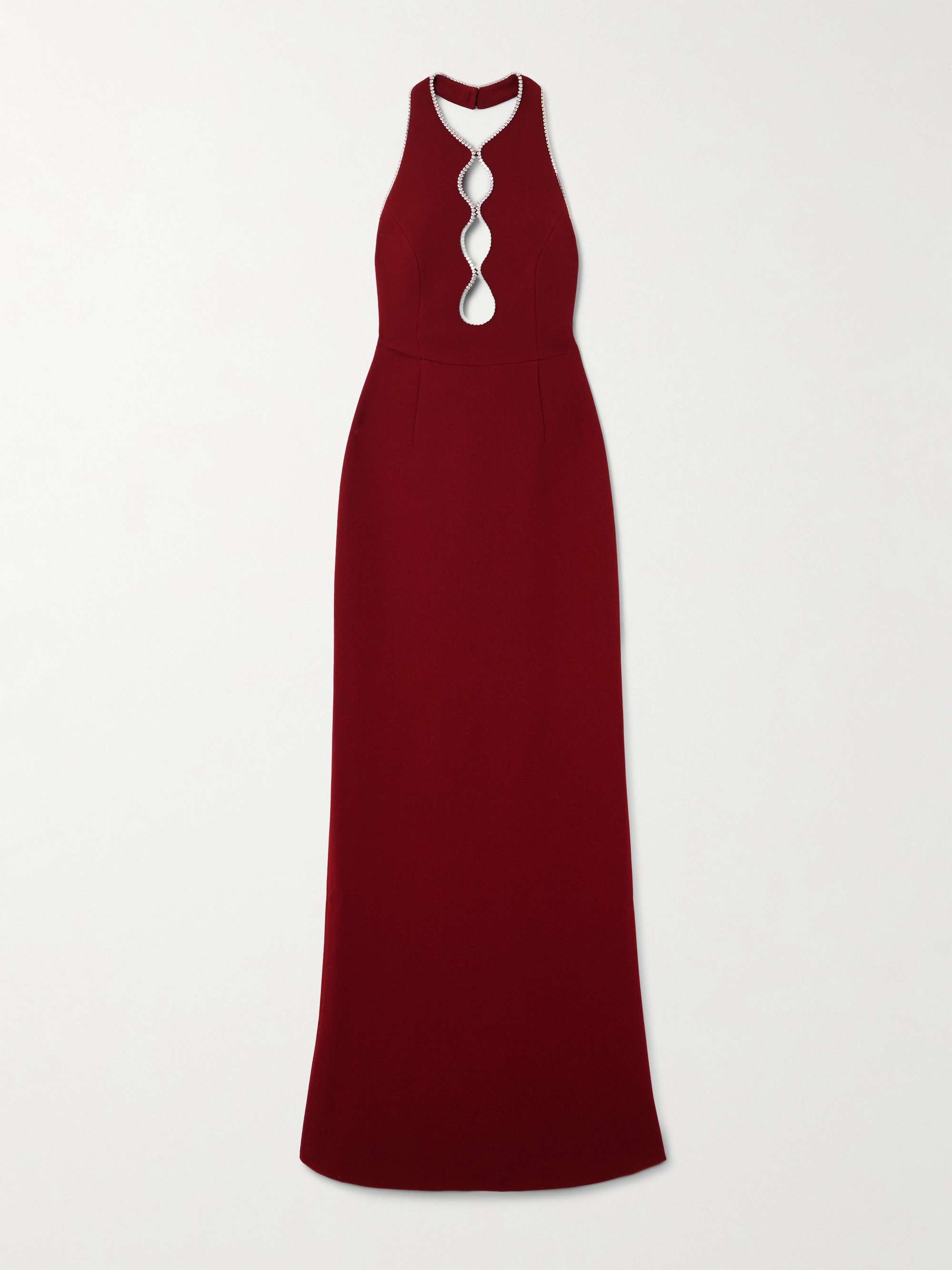 Akari crystal-embellished cutout cady halterneck  gown hero visual