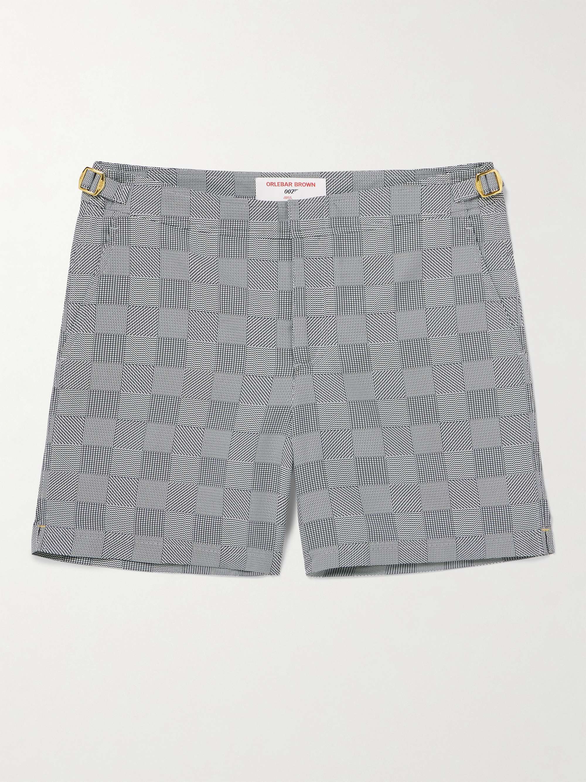+ 007 Bulldog Straight-Leg Checked Recycled Swim Shorts hero visual
