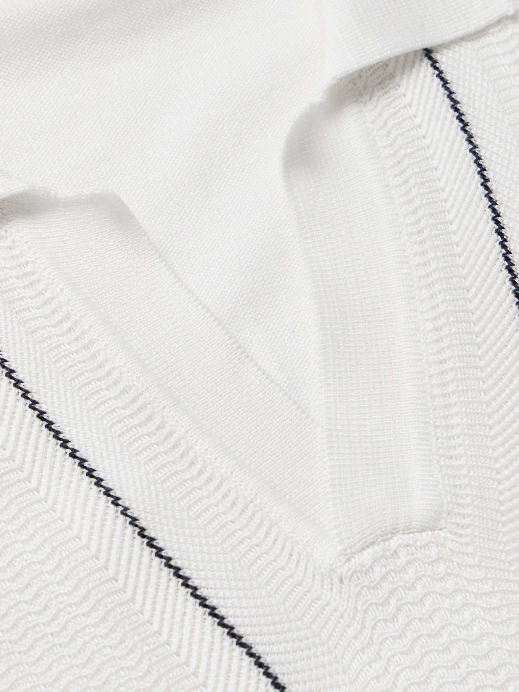 Horton Slim-Fit Ribbed Mulberry Silk and Organic Cotton-Blend Polo Shirt view