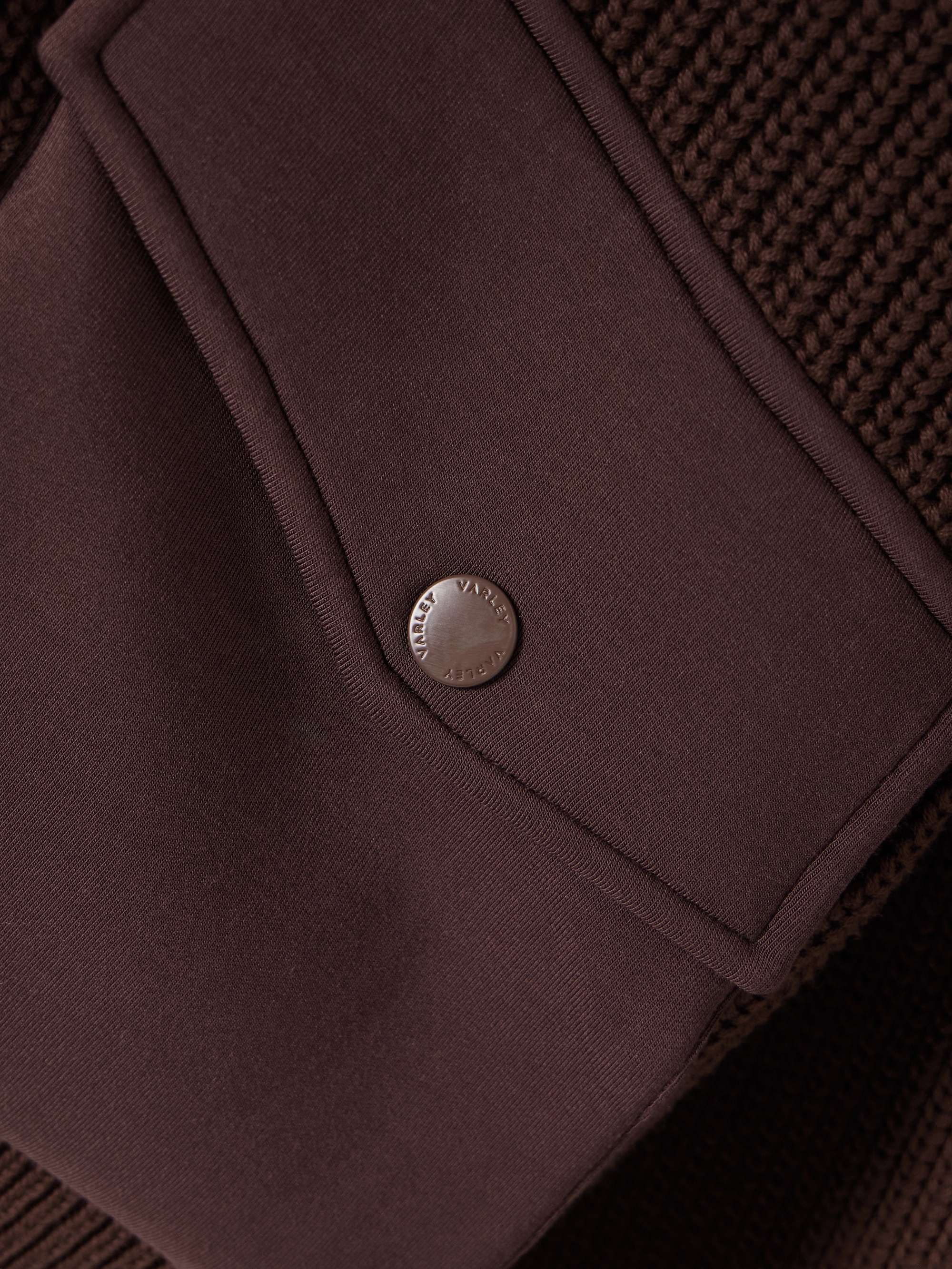 Tessa DoubleSoft®-trimmed ribbed cotton-blend cardigan view
