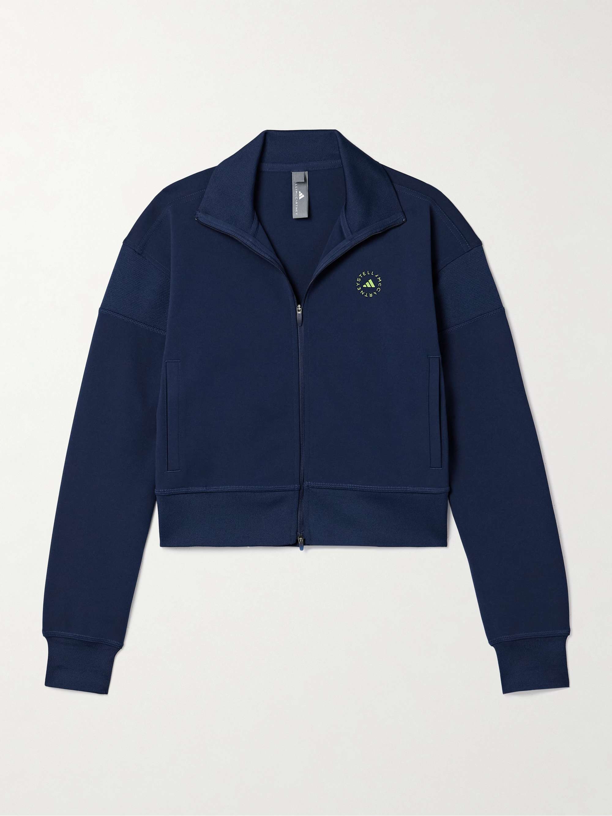 TrueCasuals cropped printed recycled tech-jersey track jacket hero visual