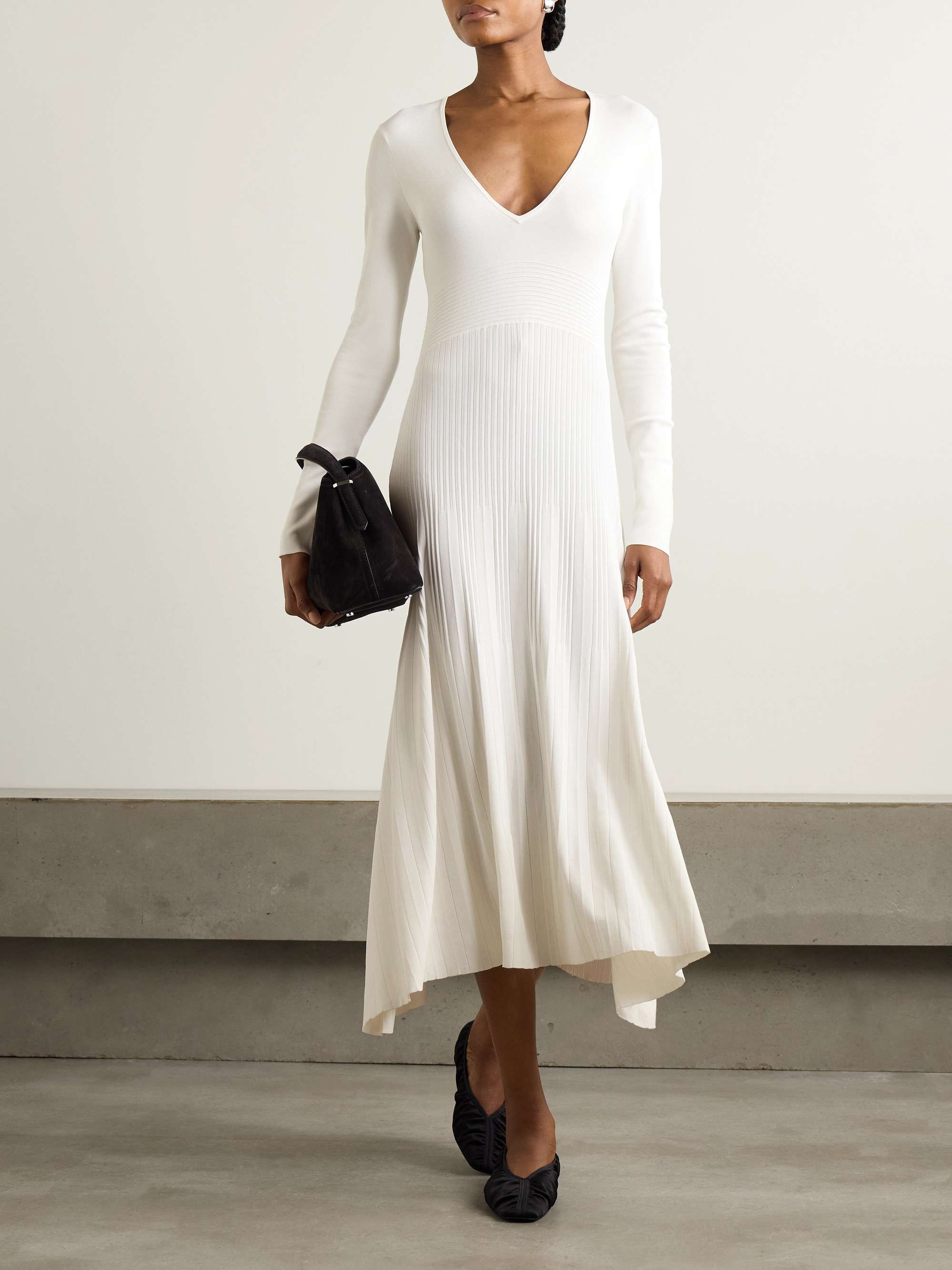 Ribbed-knit midi dress view