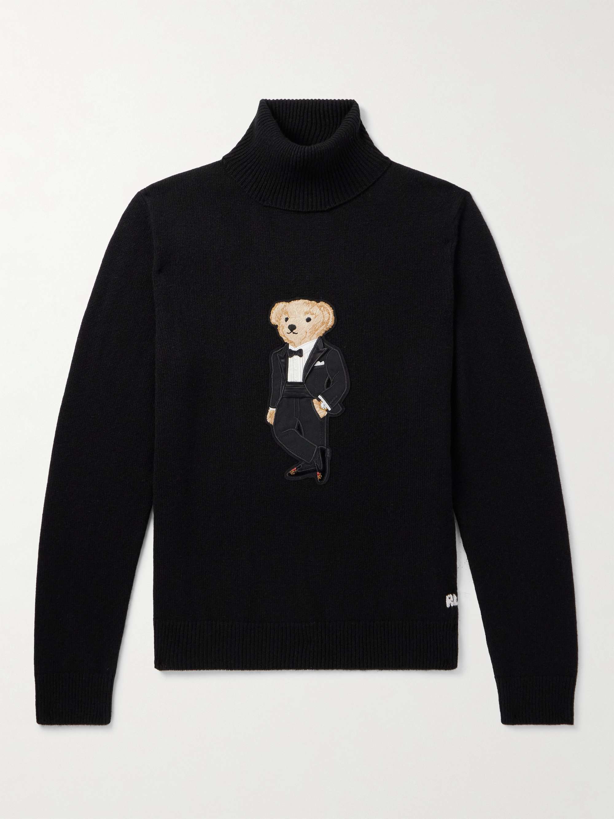 Slim-Fit Appliquéd Cashmere Rollneck Sweater hero visual