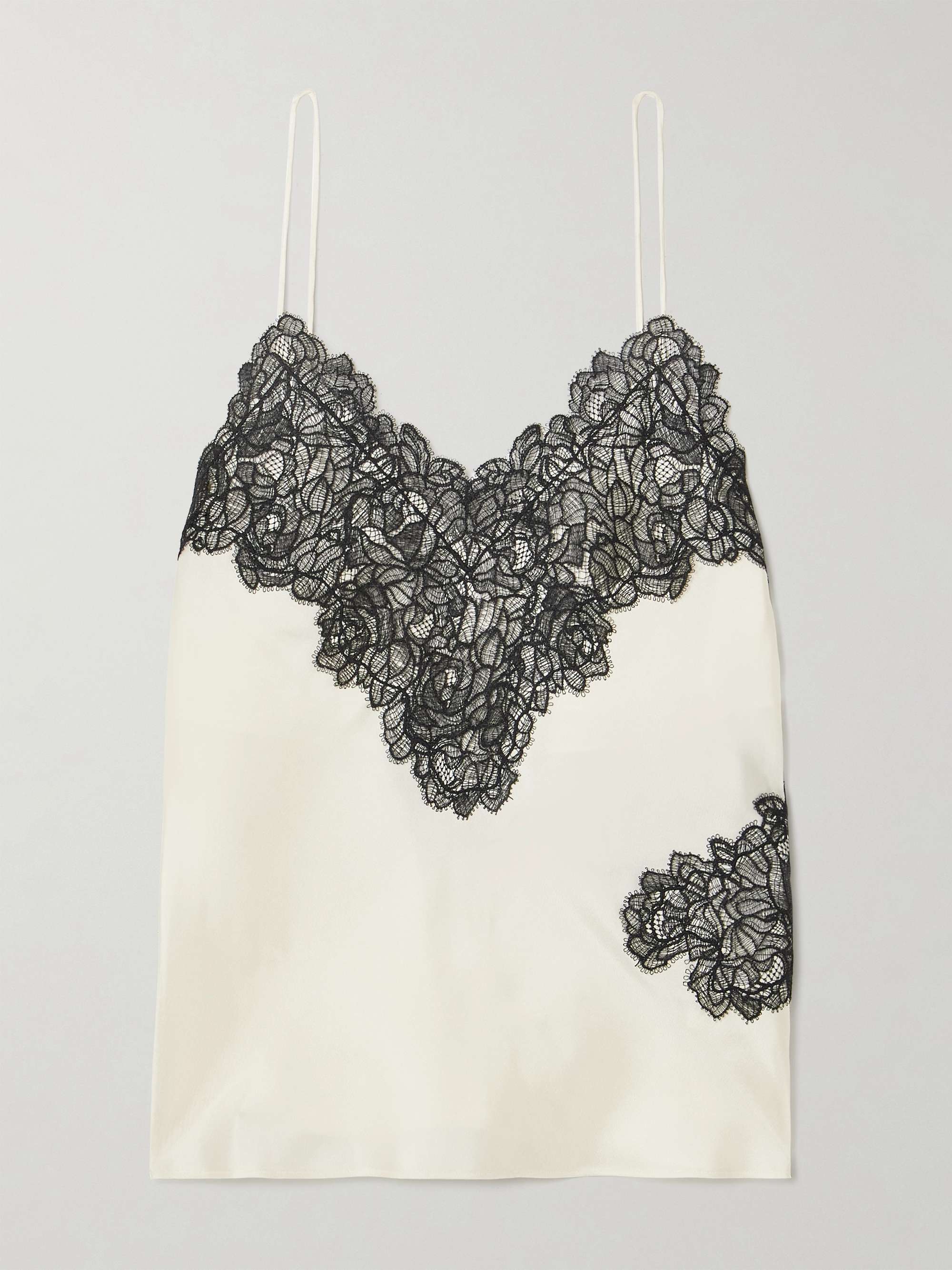 Lace-trimmed silk-twill camisole hero visual