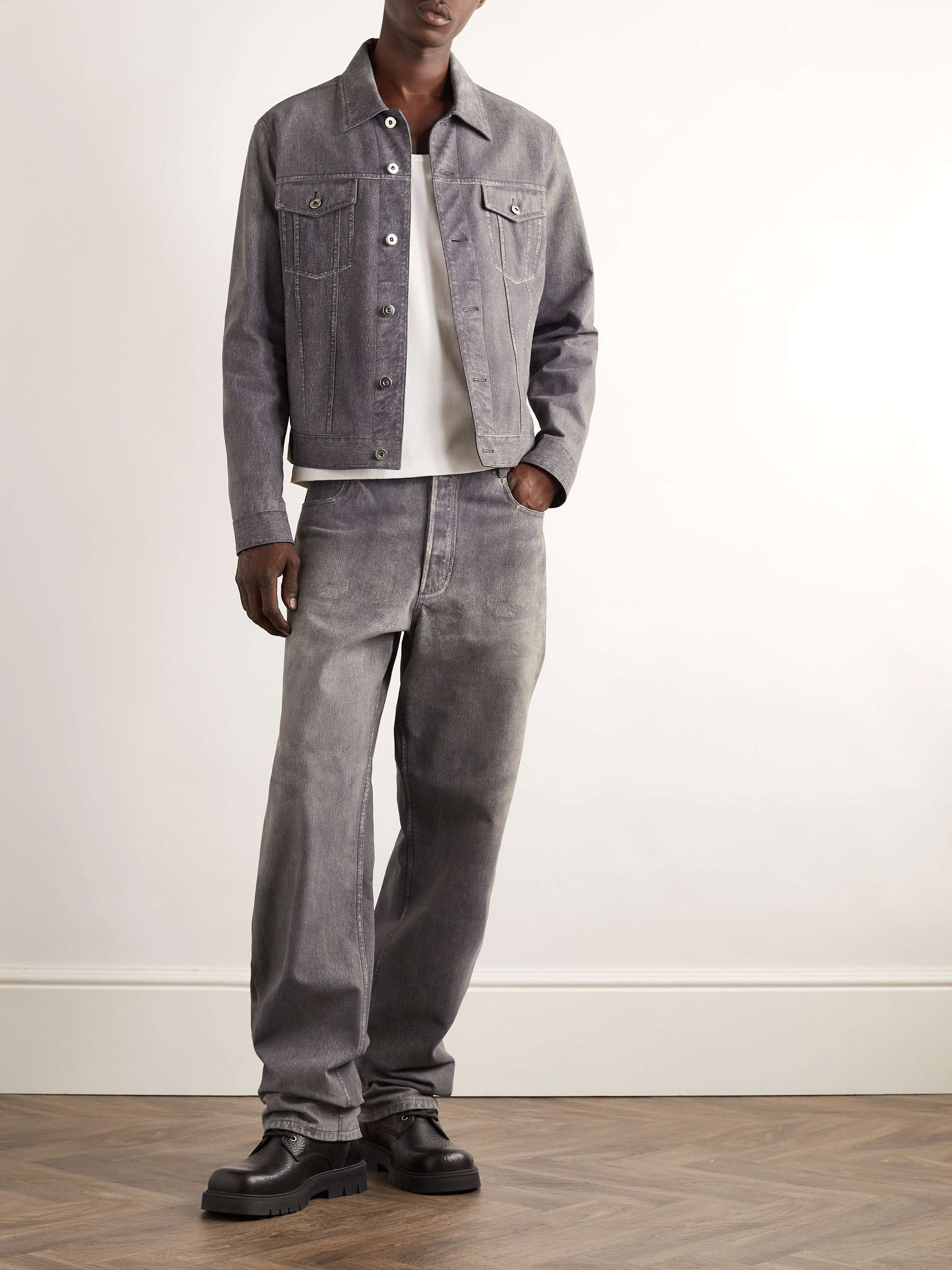 Straight-Leg Printed Nubuck Trousers view
