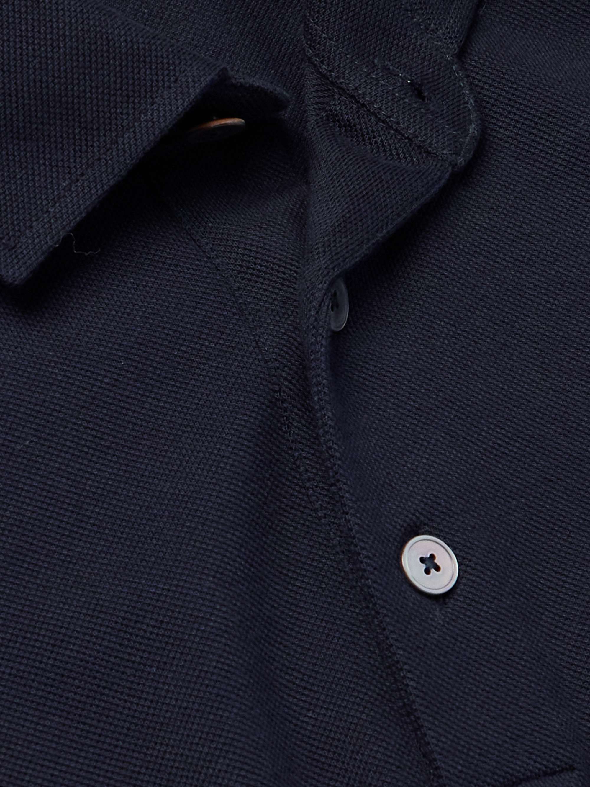 Cashmere and Silk-Blend Piqué Polo Shirt view