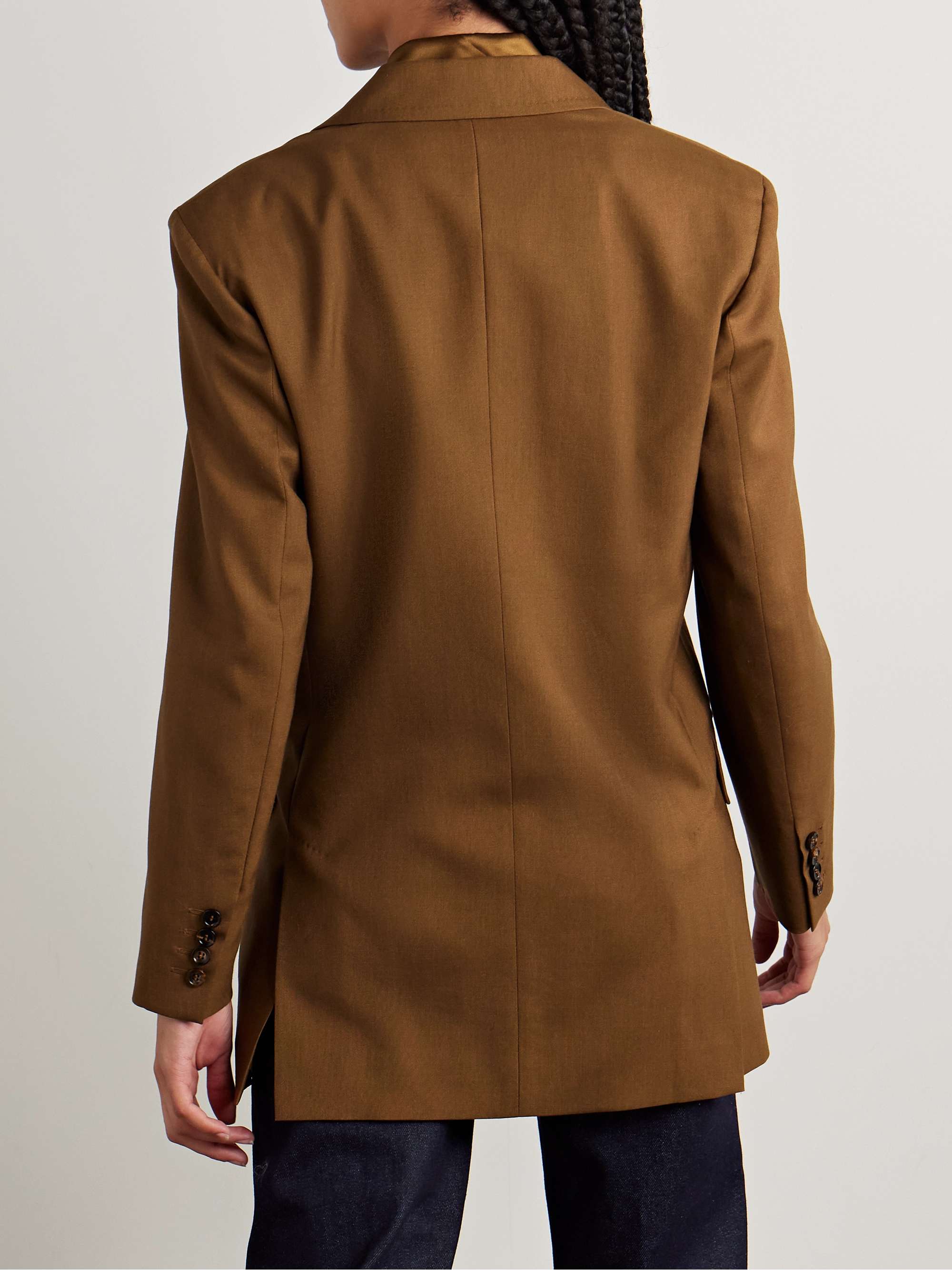 Palanca double-breasted wool, mohair and silk-blend blazer view