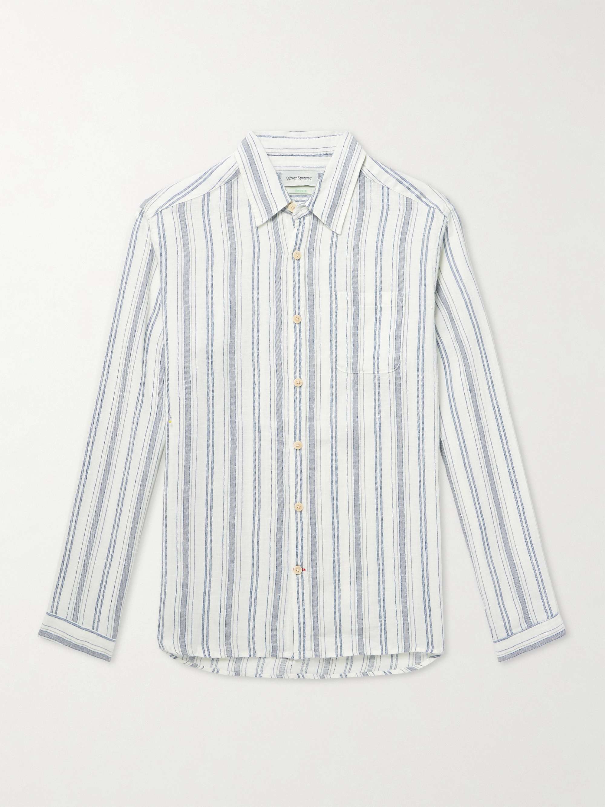 New York Special Striped Cotton and Linen-Blend Shirt hero visual