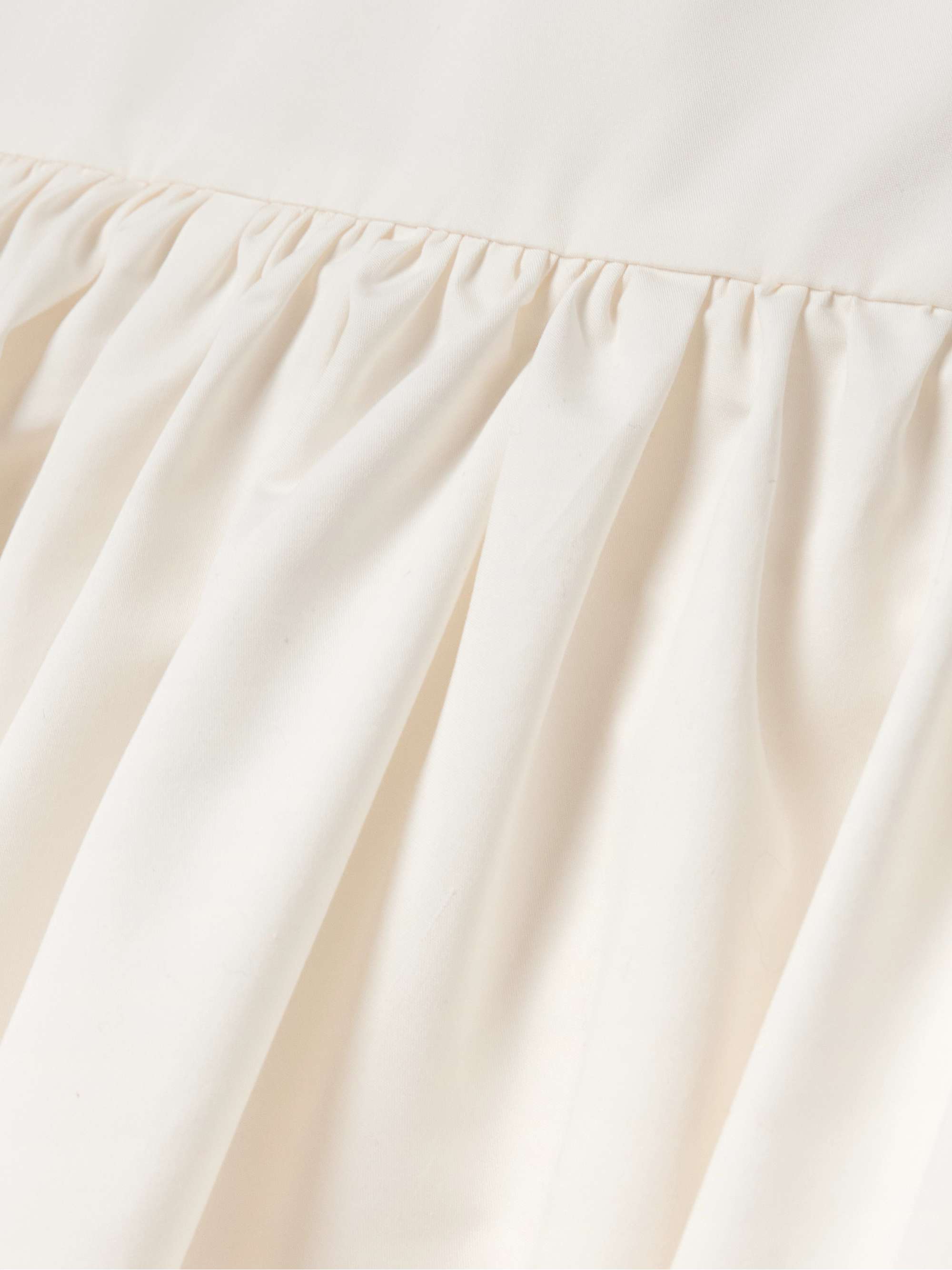 Gathered pleated cotton and silk-blend poplin midi dress view