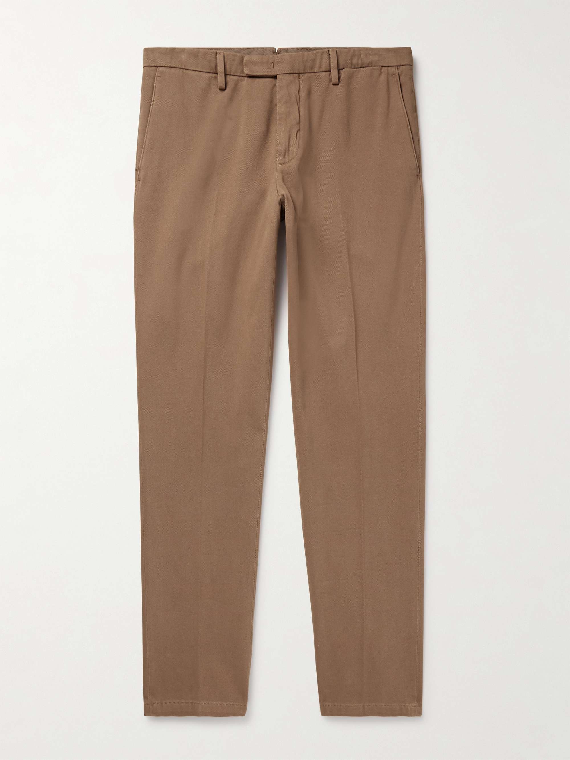 Slim-Fit Straight-Leg Garment-Dyed Cotton-Blend Twill Suit Trousers hero visual