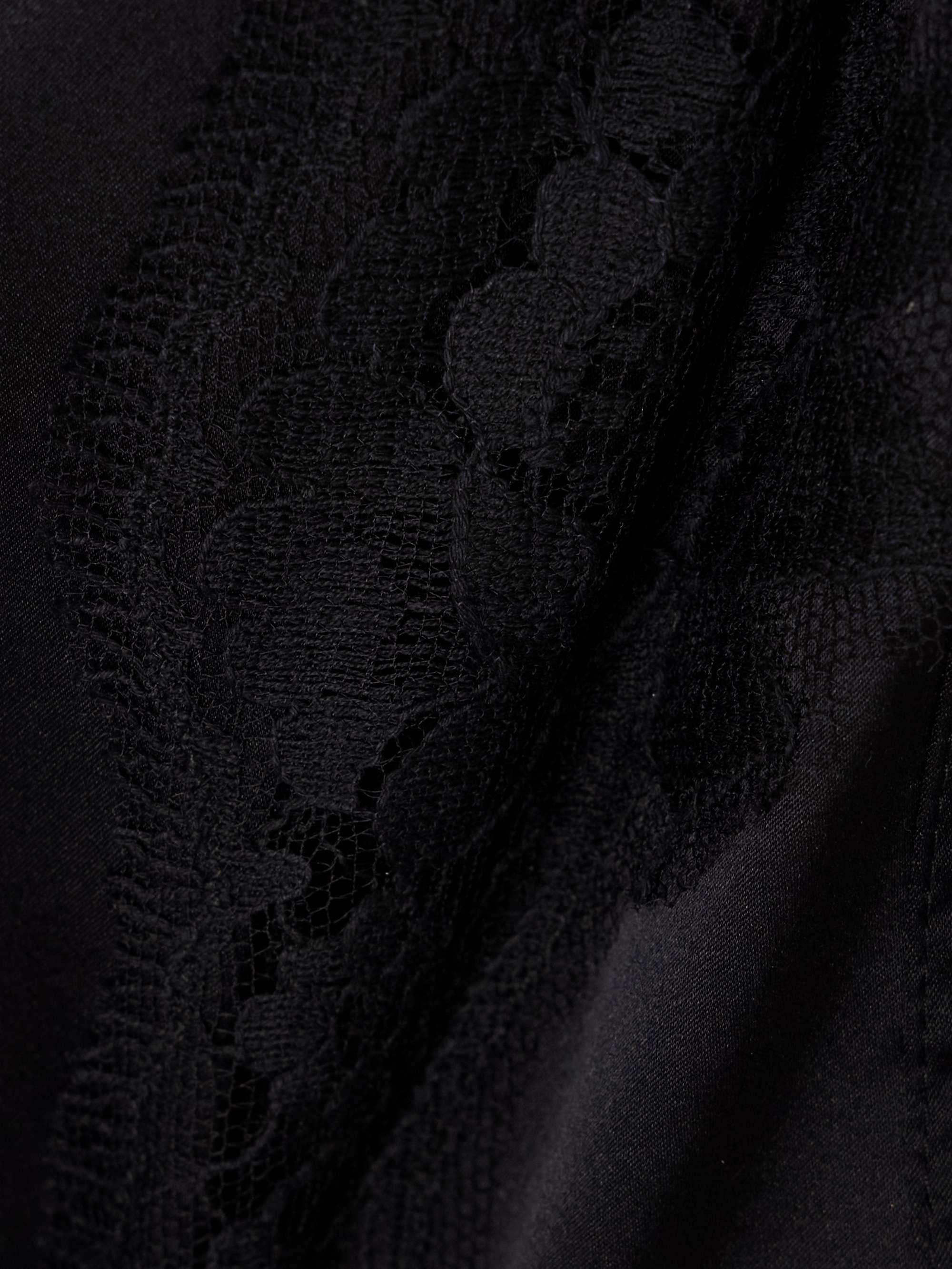 Lace-trimmed silk-blend satin bodysuit view