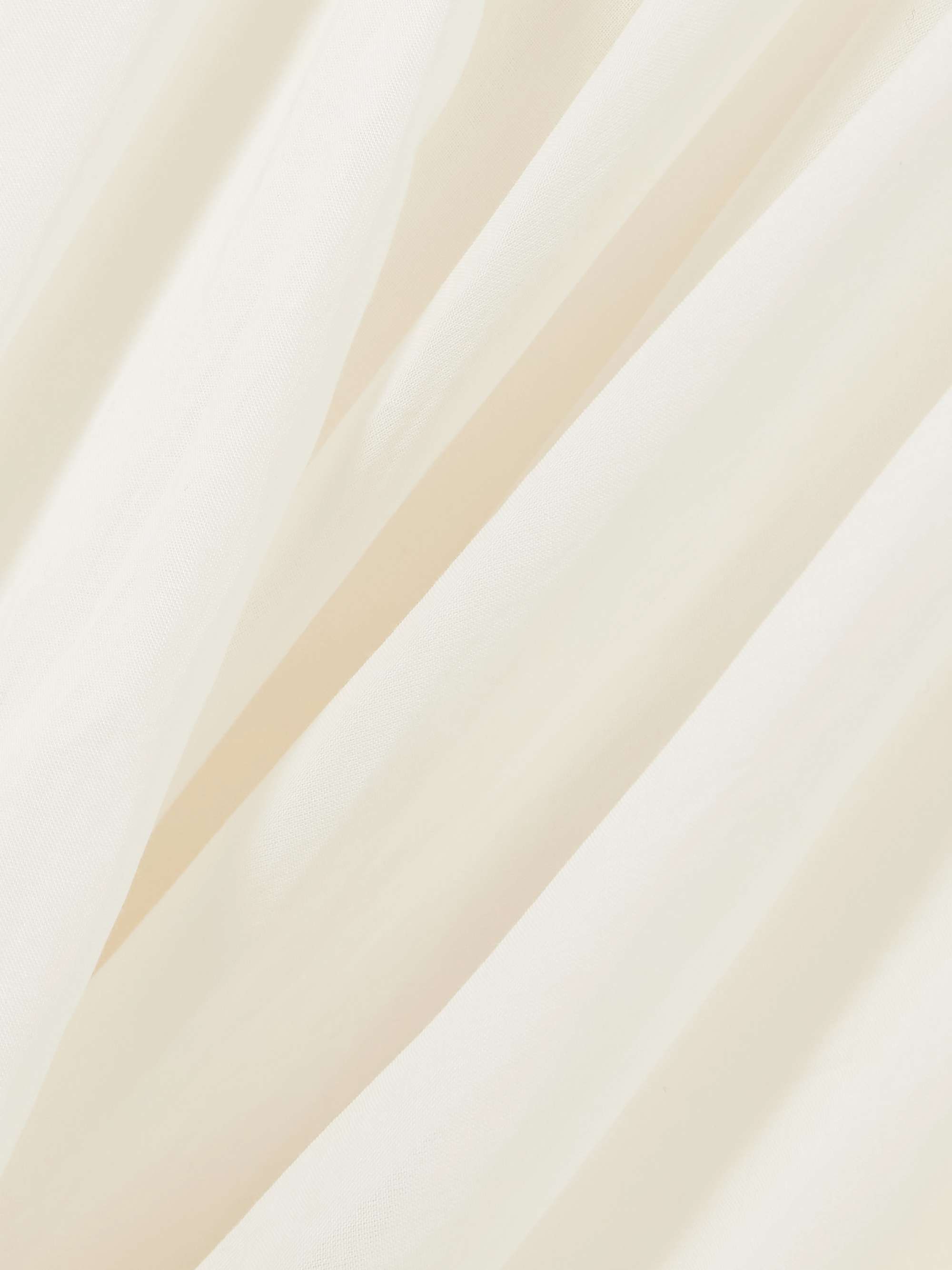 Cocoon draped voile-paneled knitted maxi dress view