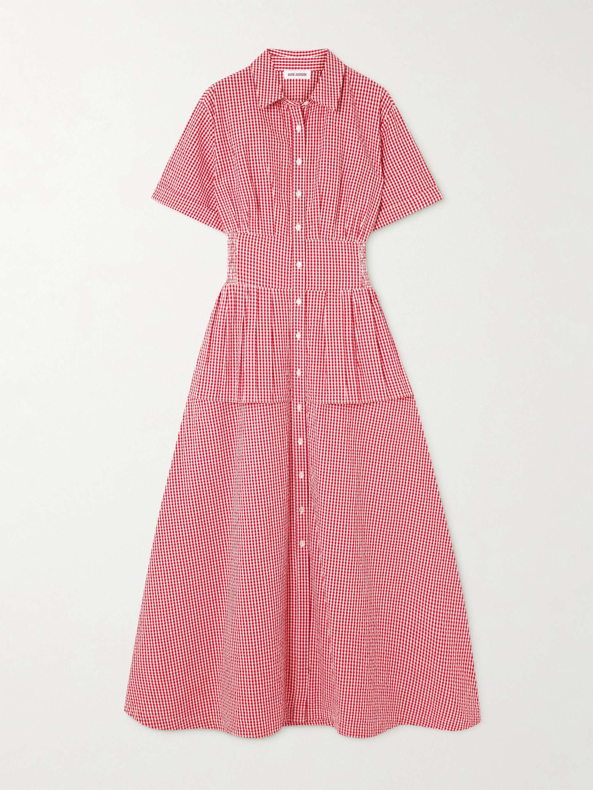 Boogie Woogie Bugle Boy gingham cotton-seersucker maxi shirt dress hero visual