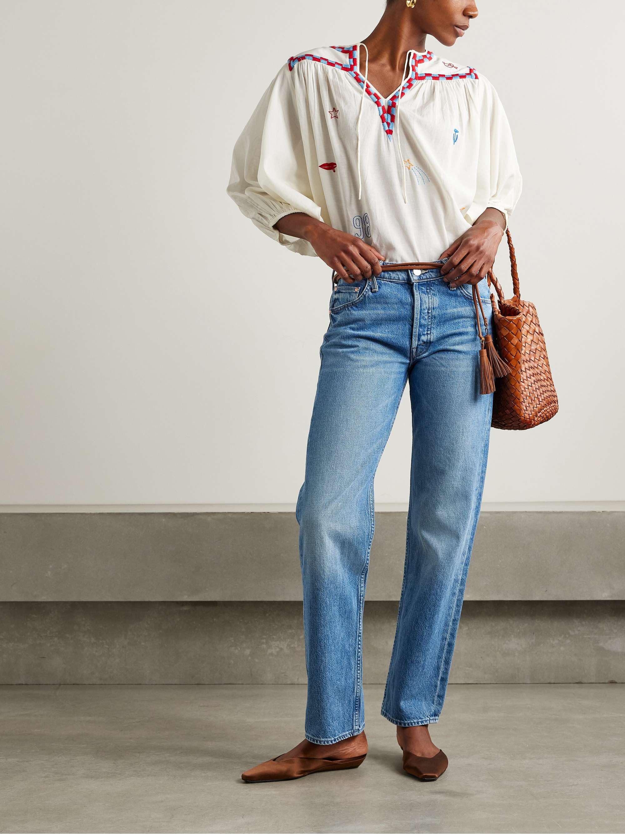 The Smarty mid-rise slim-leg jeans view