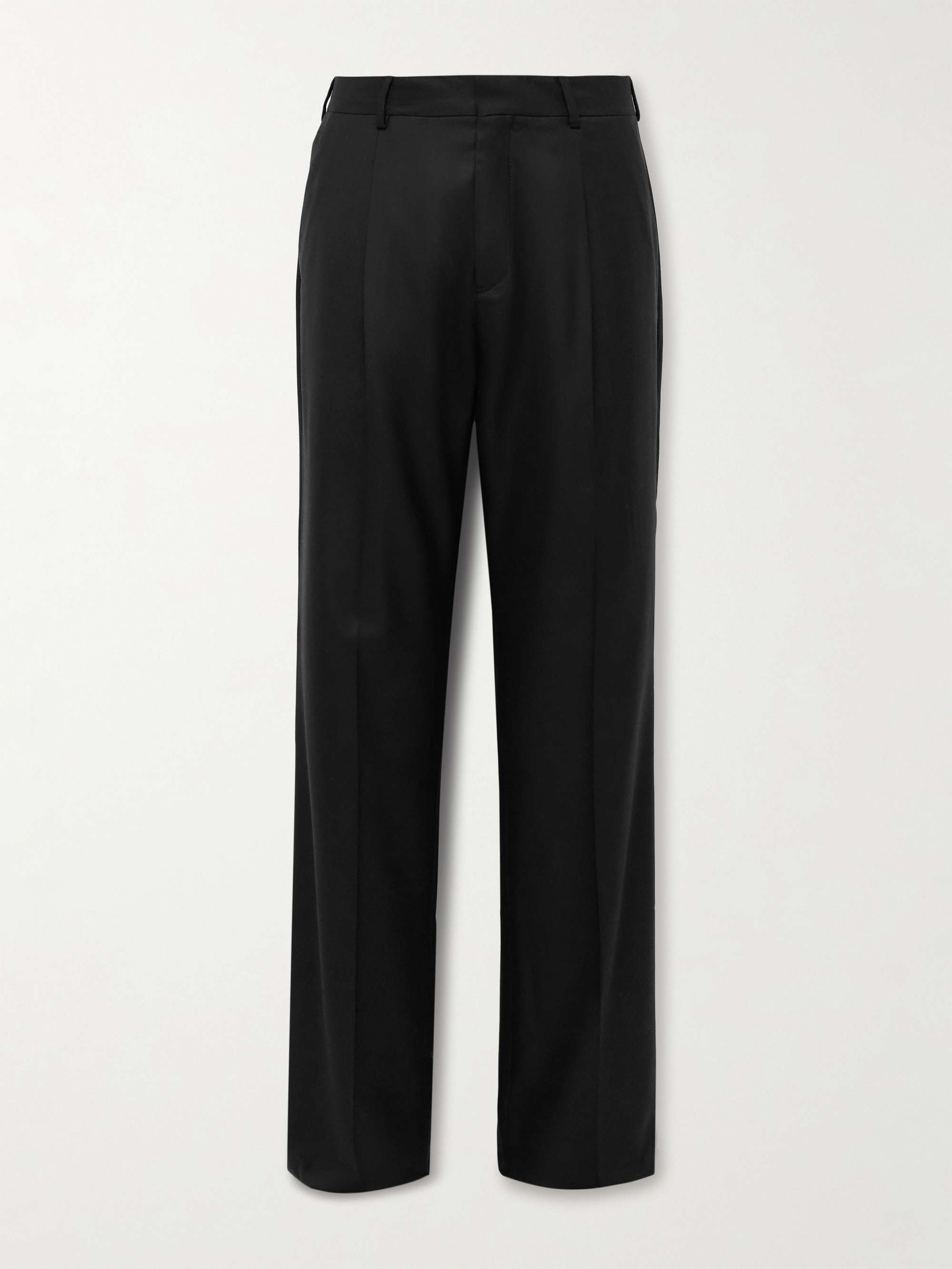 Henry's Perfect Straight-Leg Pleated Super 170s Virgin Wool-Twill Trousers hero visual
