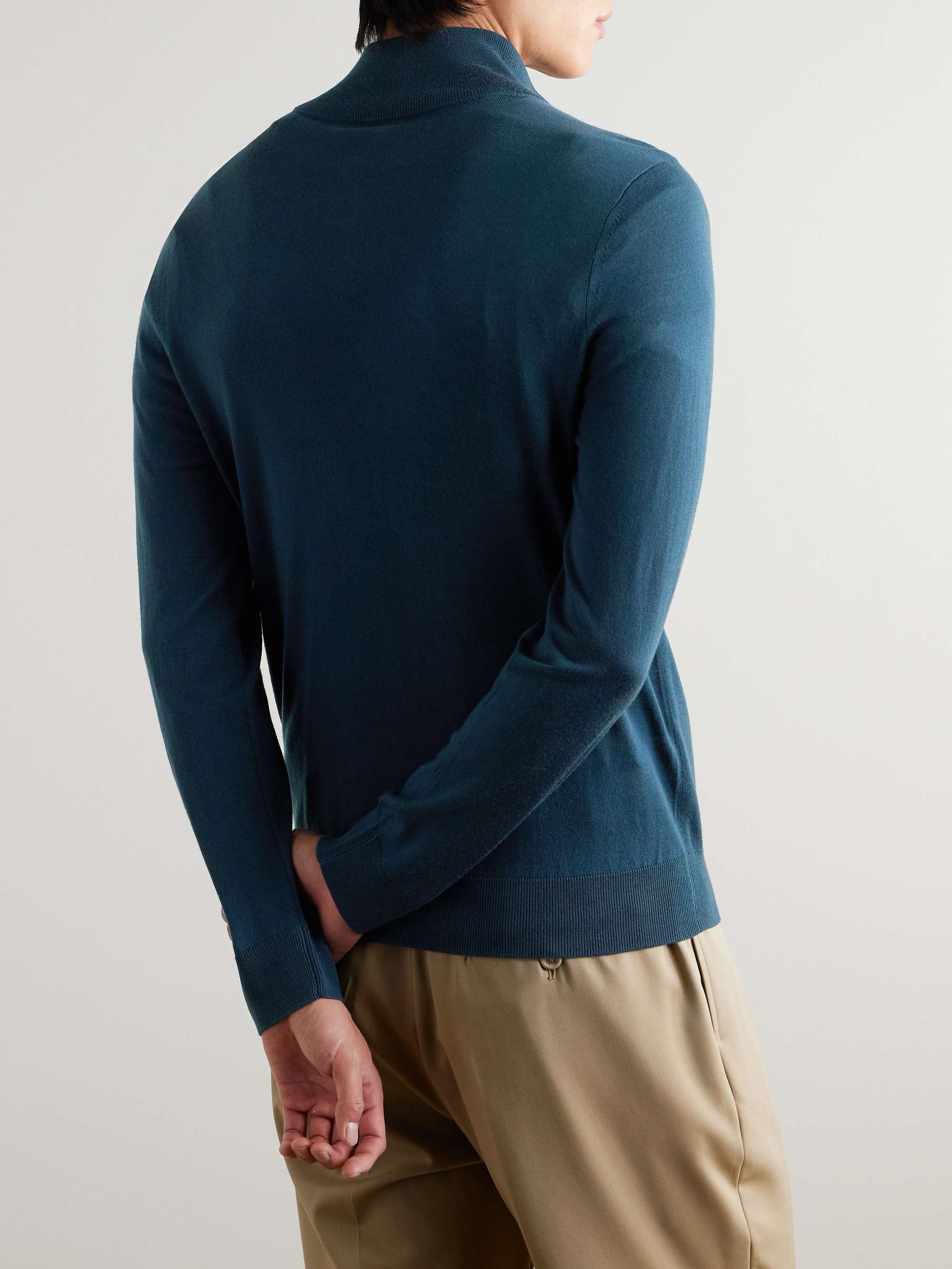 Merino Wool Zip-Up Sweater view