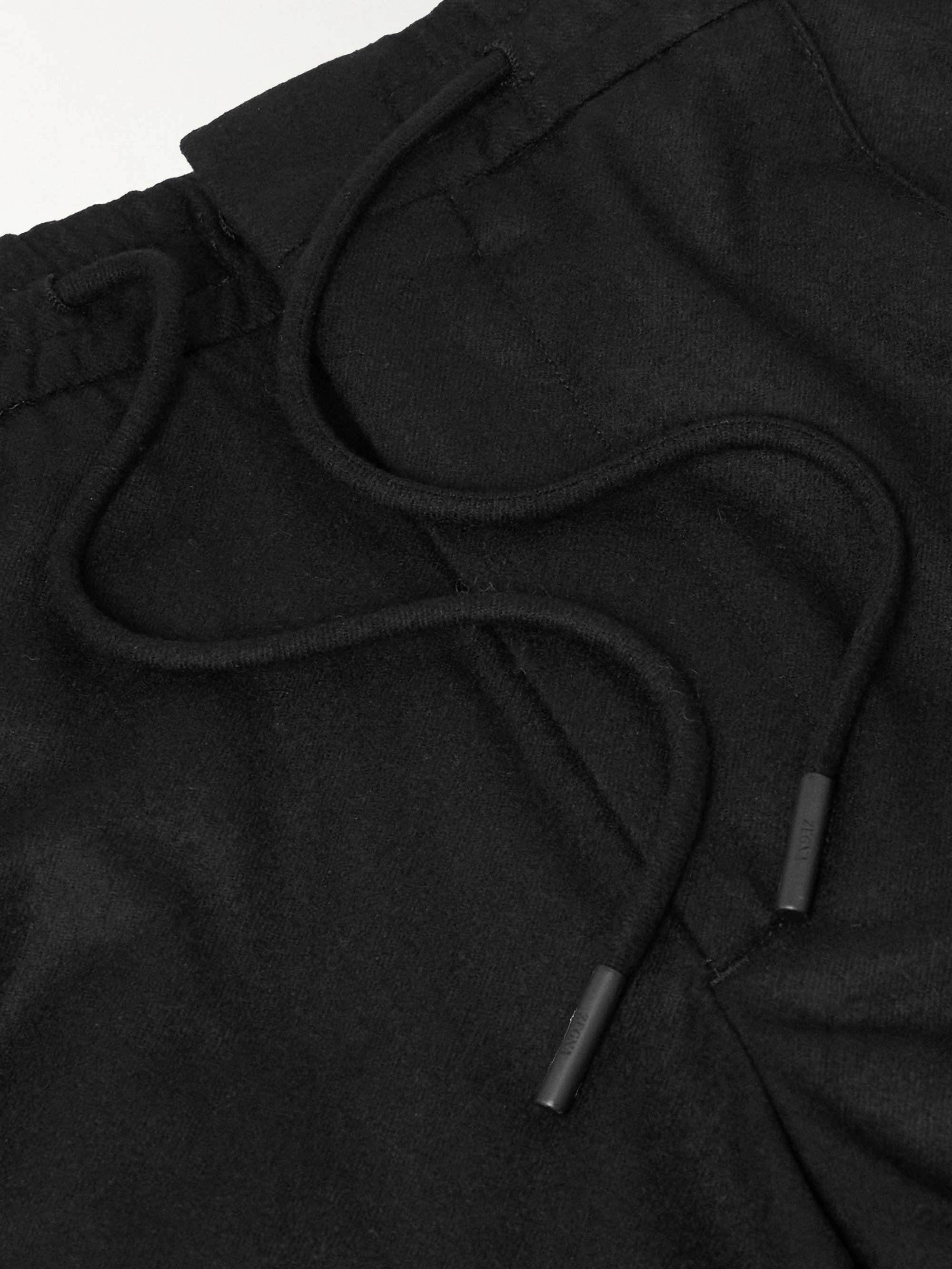 Straight-Leg Pleated Wool, Silk and Cashmere-Blend Trousers view