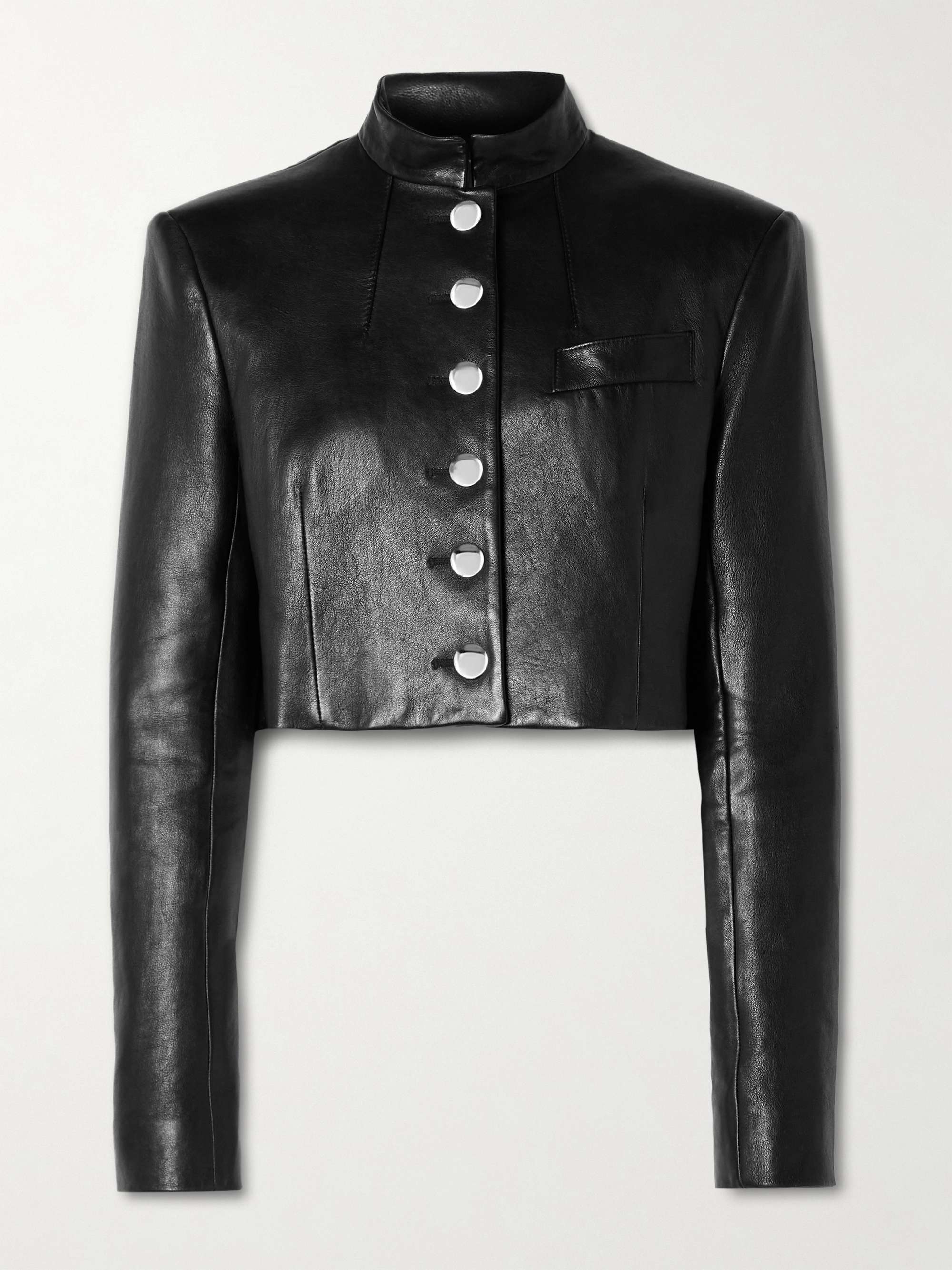 Samuelson cropped leather jacket hero visual