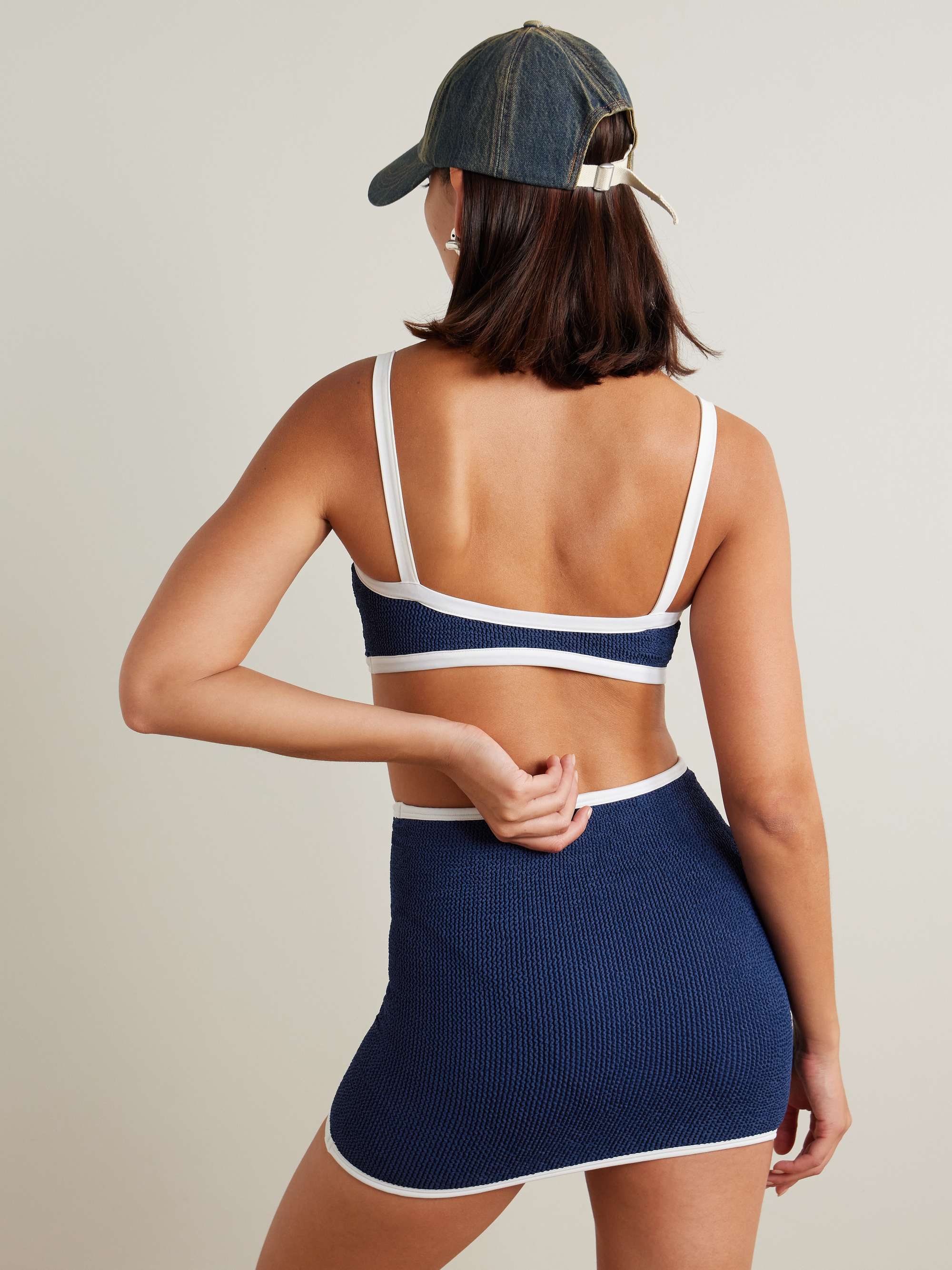 Seersucker mini skirt hero visual
