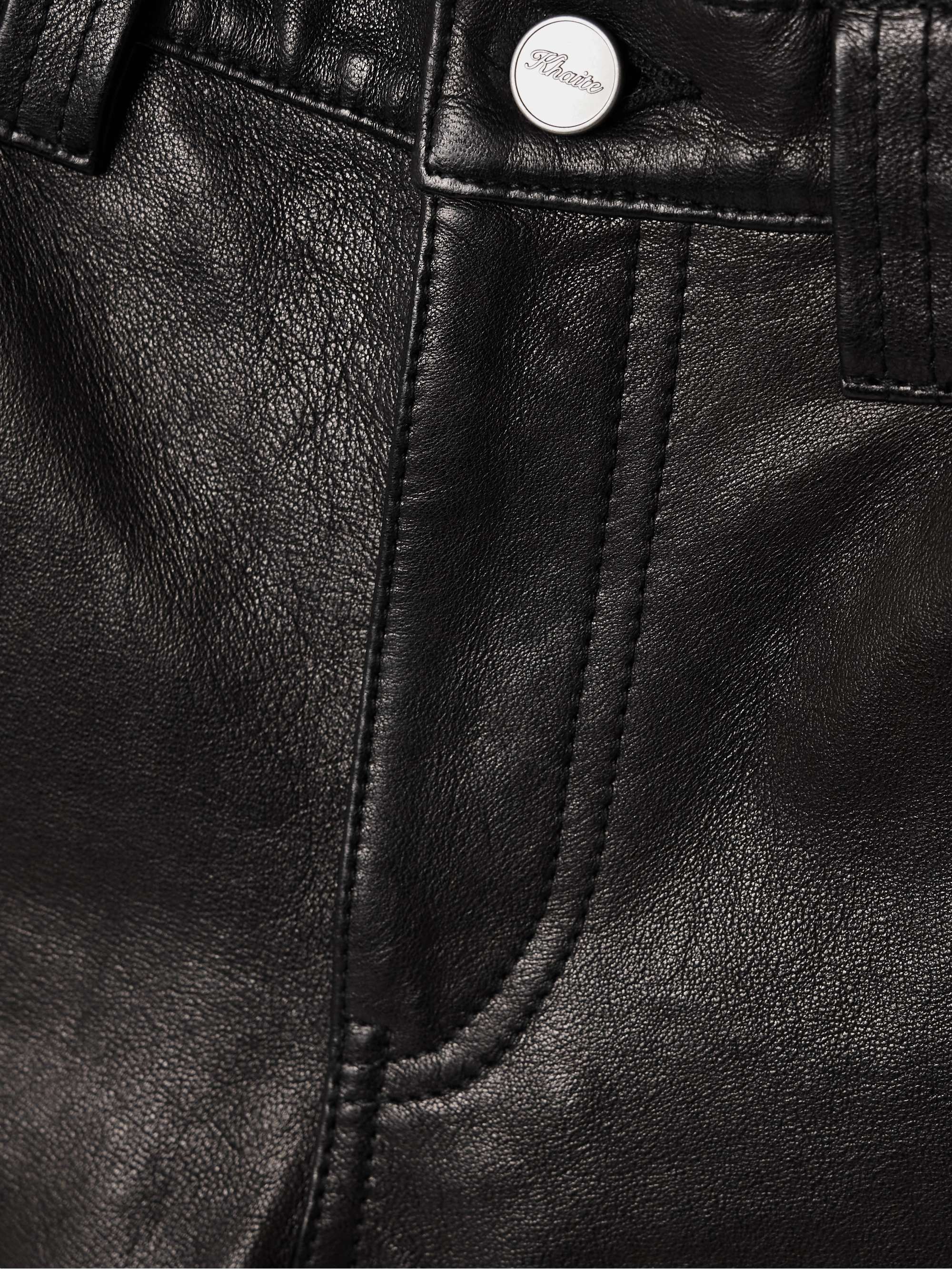 Emmet leather straight-leg pants view