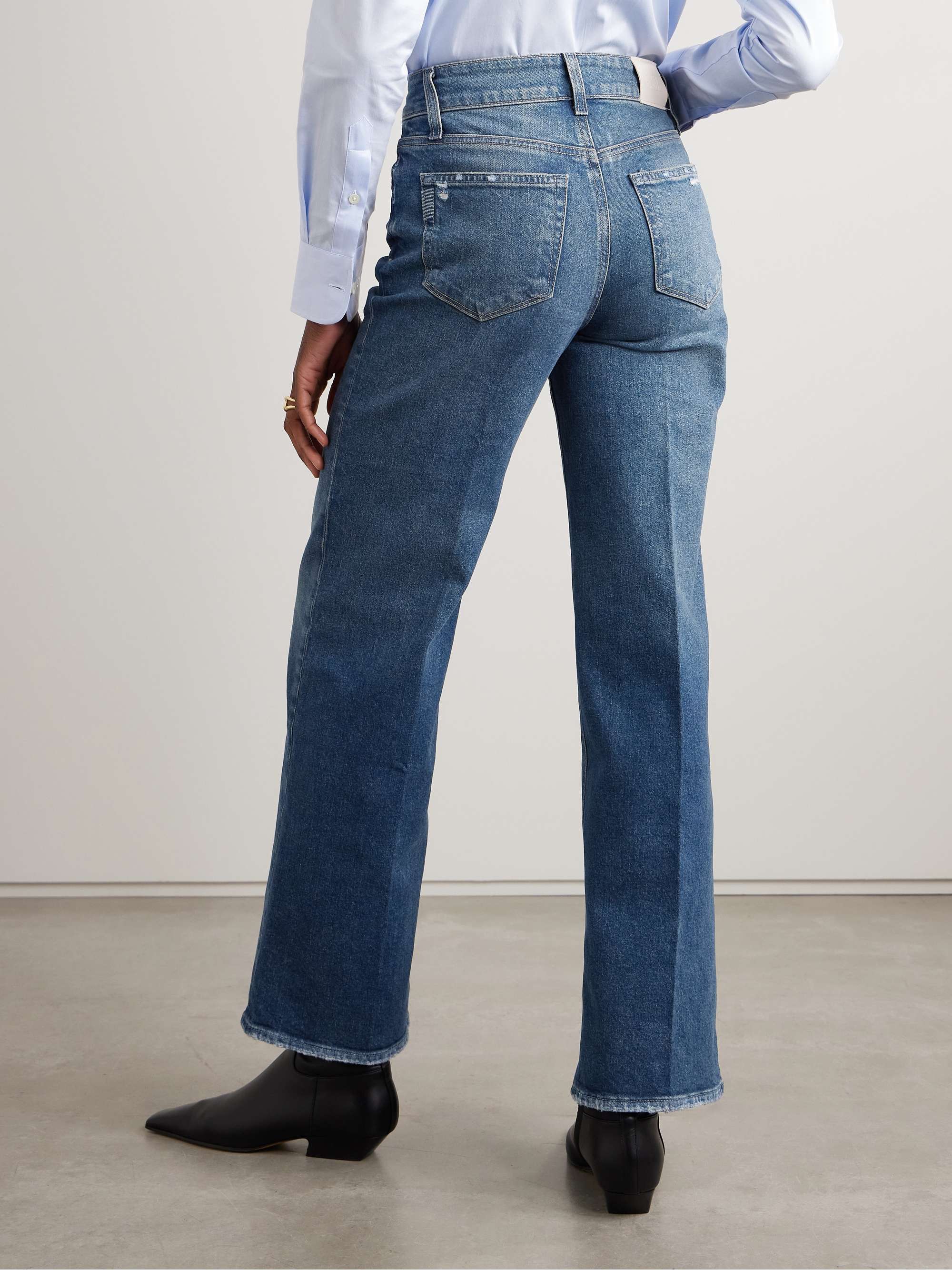 Sasha frayed high-rise wide-leg jeans view