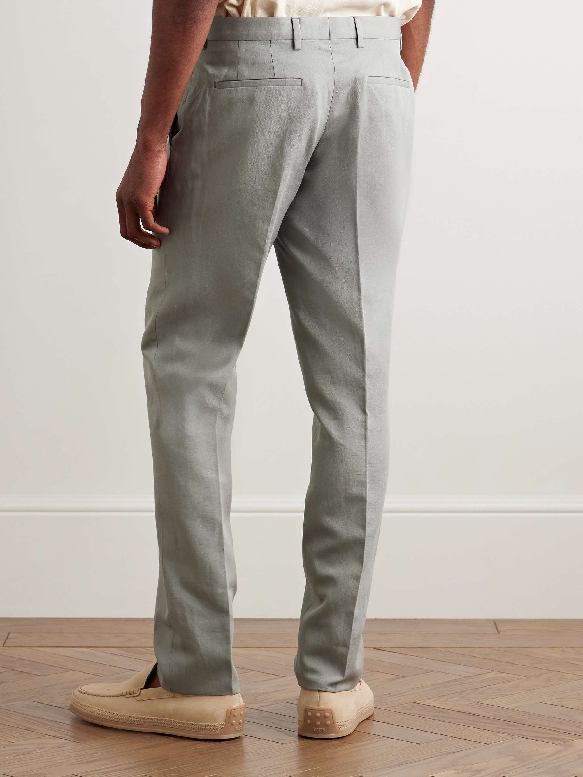 Slim-Fit Linen, Cotton and Lyocell-Blend Suit Trousers view