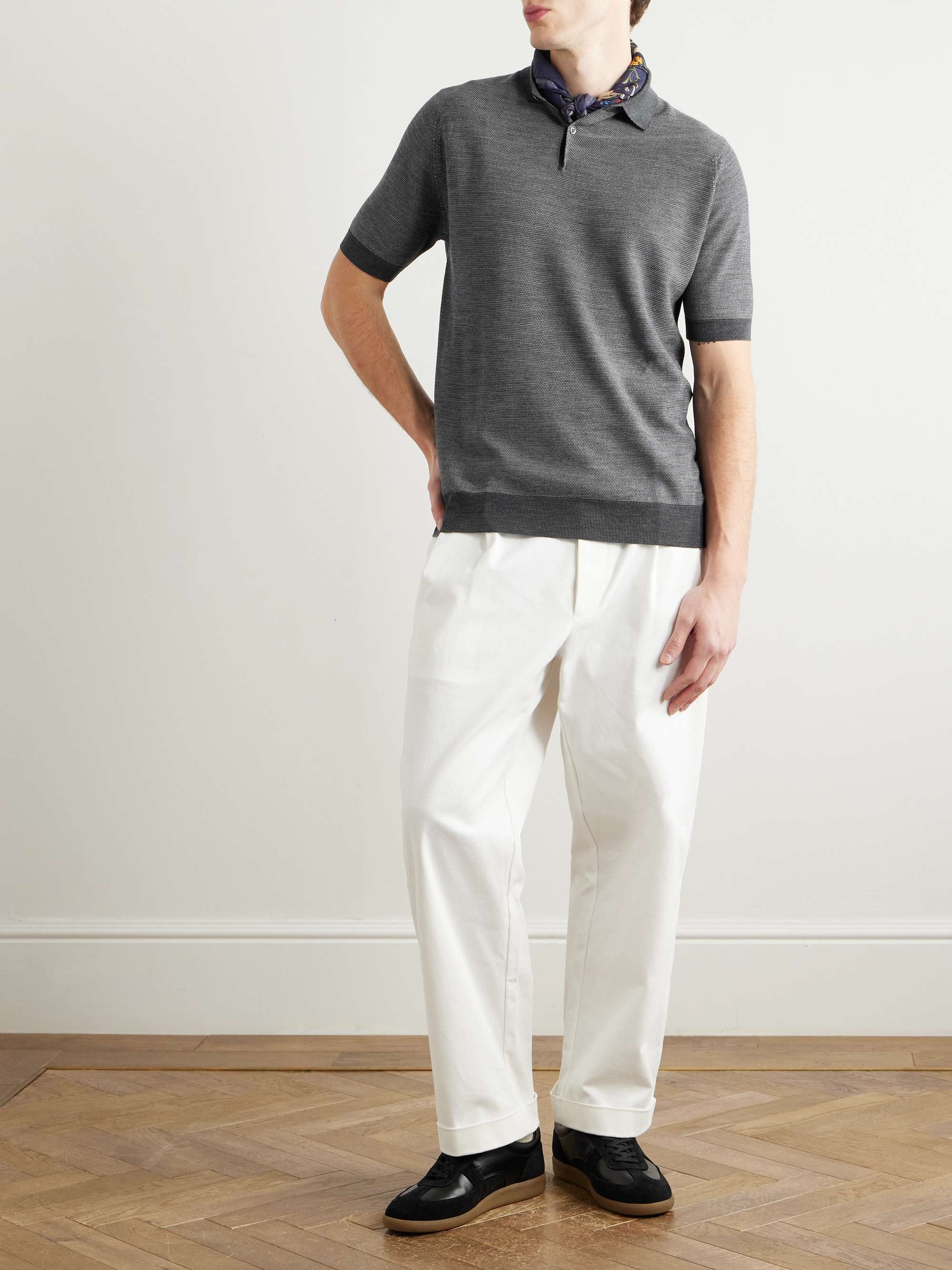 14.Singular Slim-Fit Merino Wool-Piqué Polo Shirt view