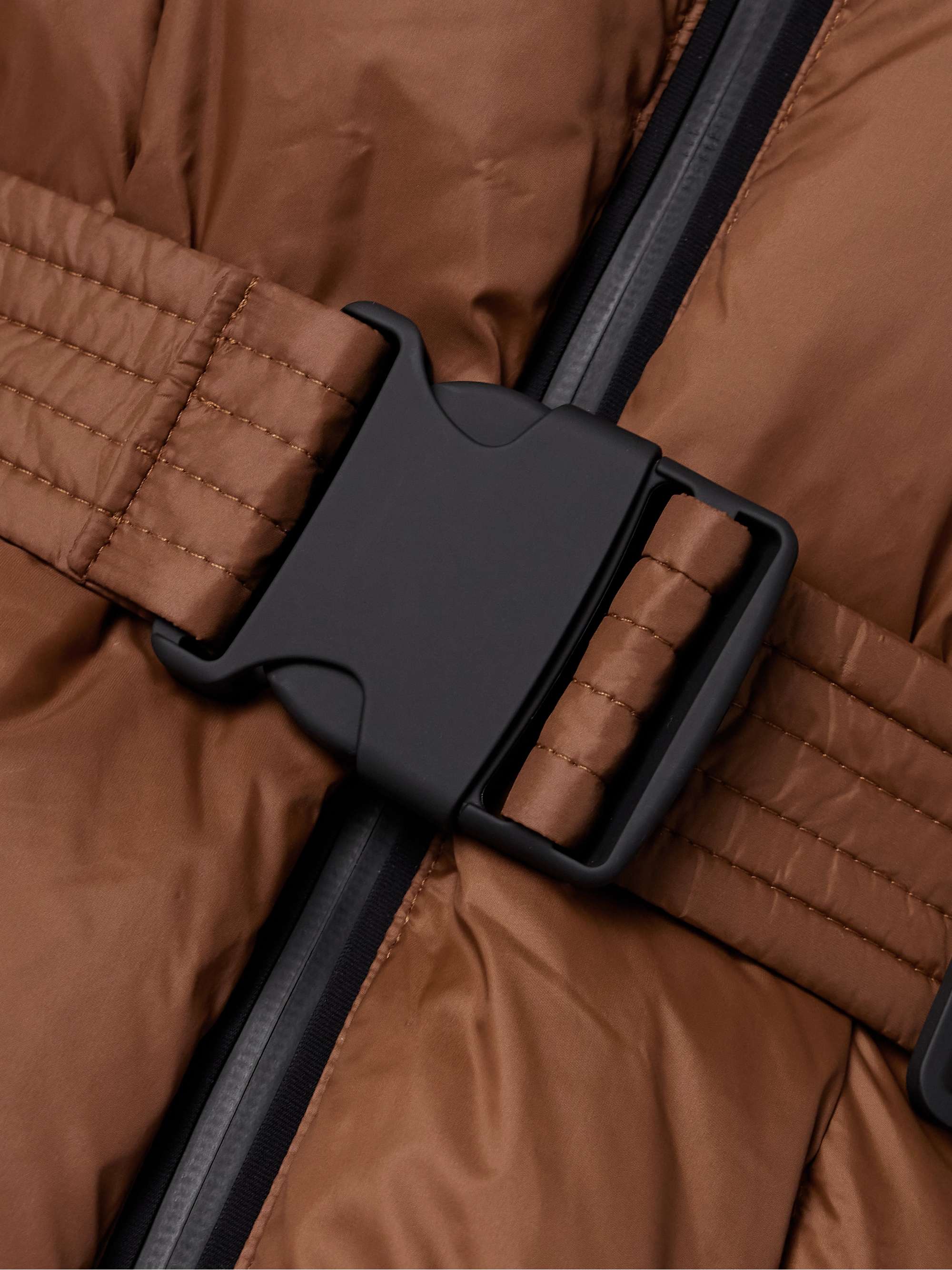 Monterosa belted hooded quilted down ski jacket view