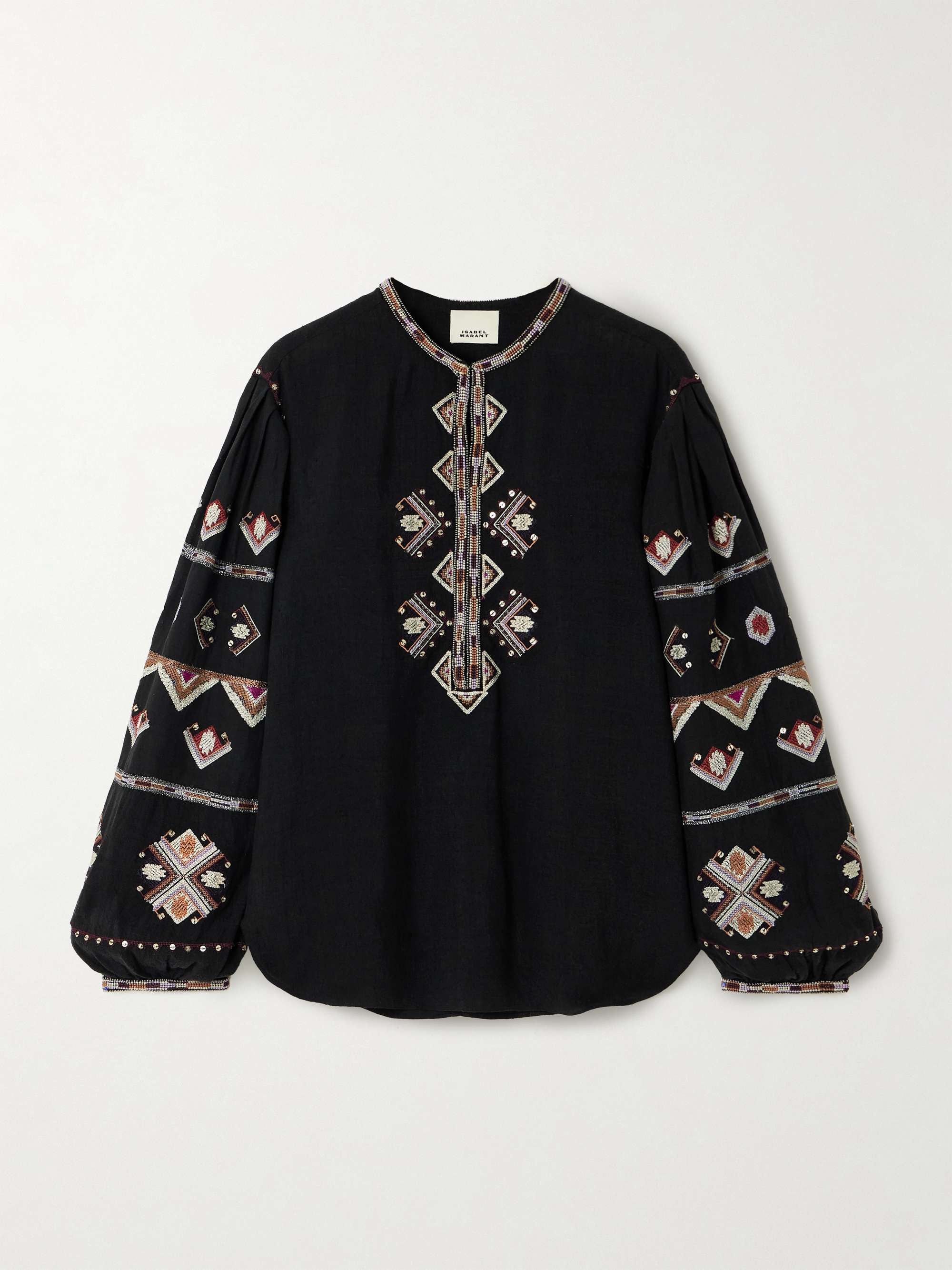 Zielle embellished embroidered silk-gauze blouse hero visual