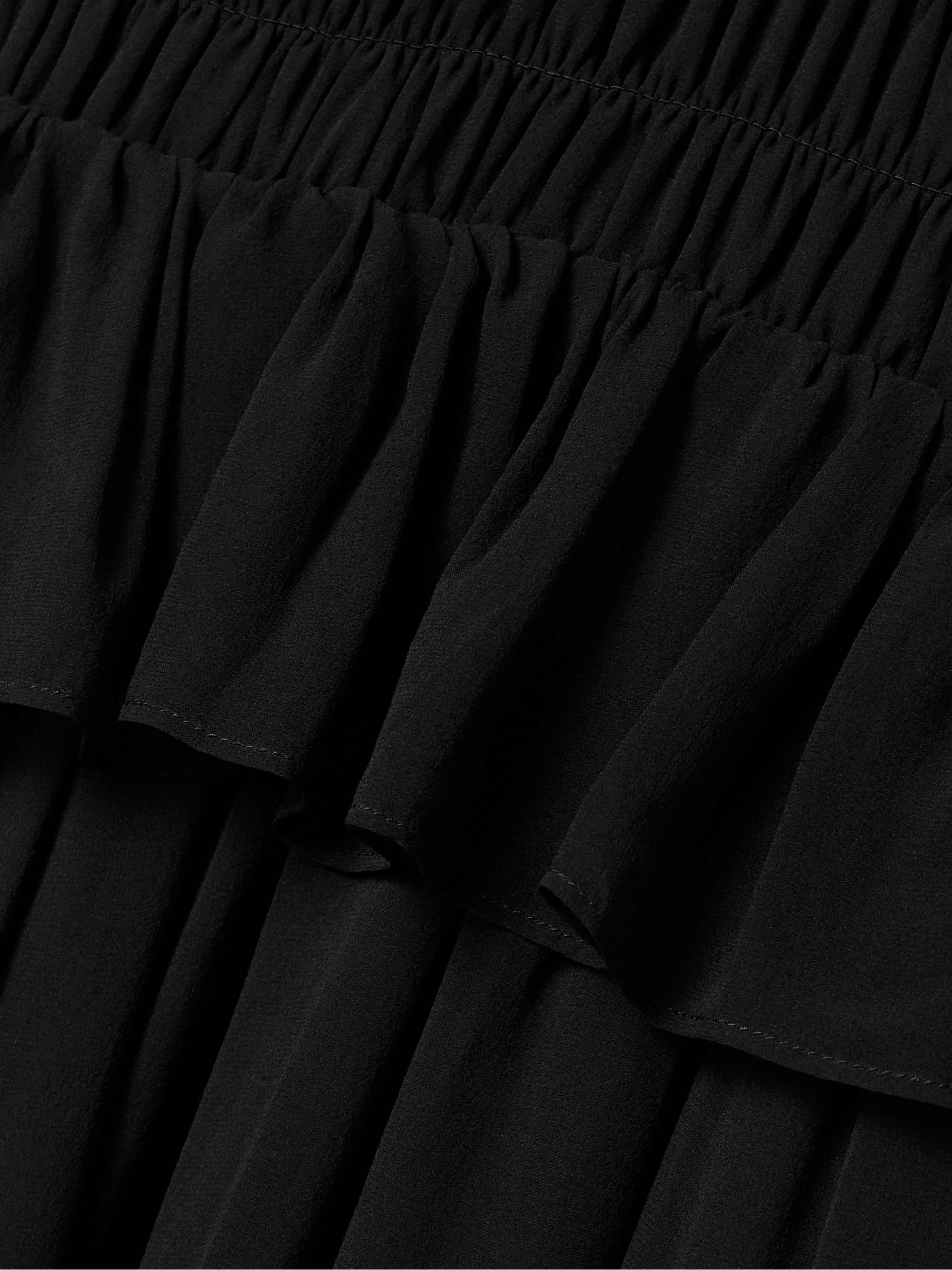 Adeline shirred silk crepe de chine peplum midi dress view