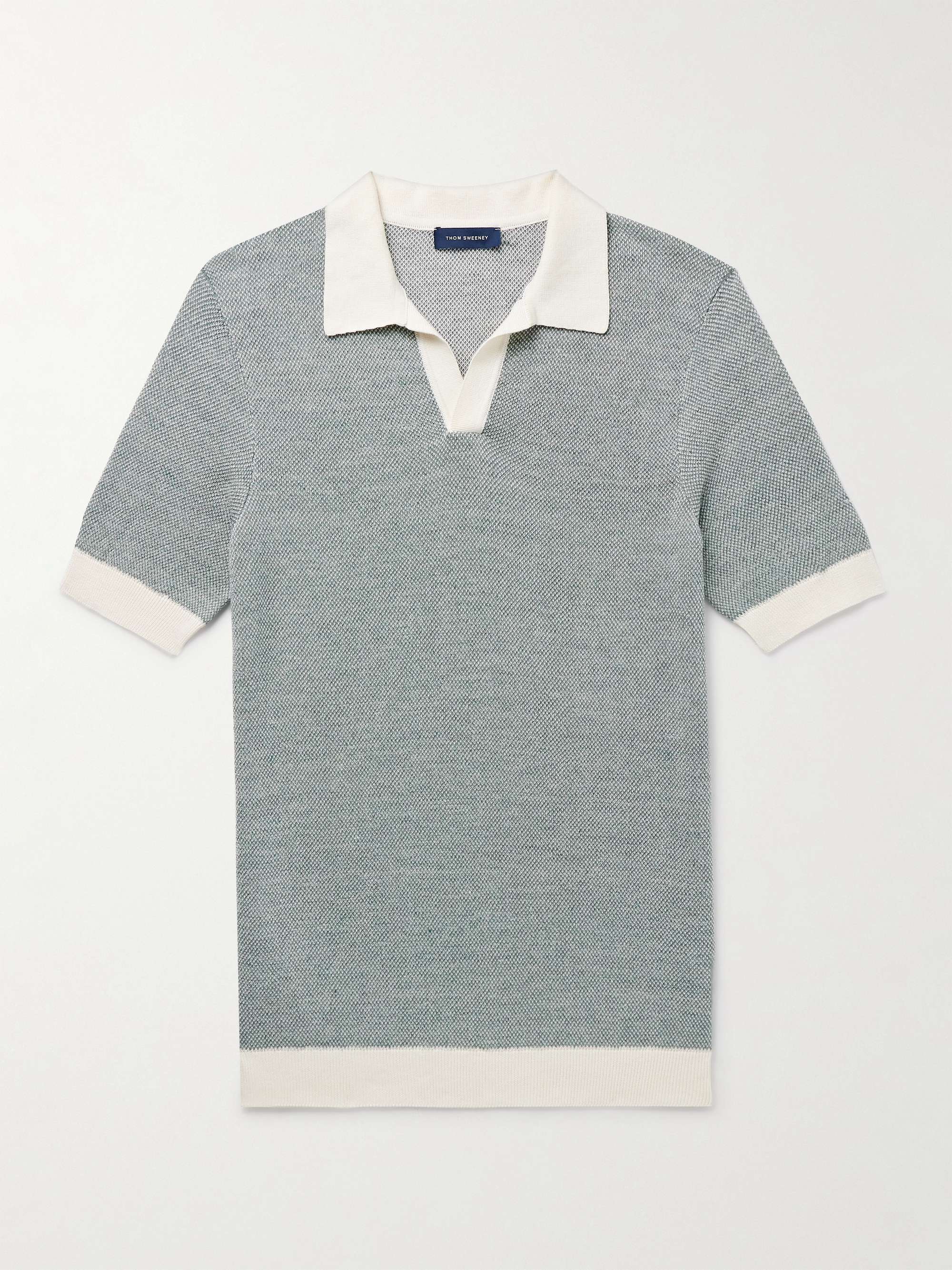Slim-Fit Birdseye Cotton and Linen-Blend Polo Shirt hero visual
