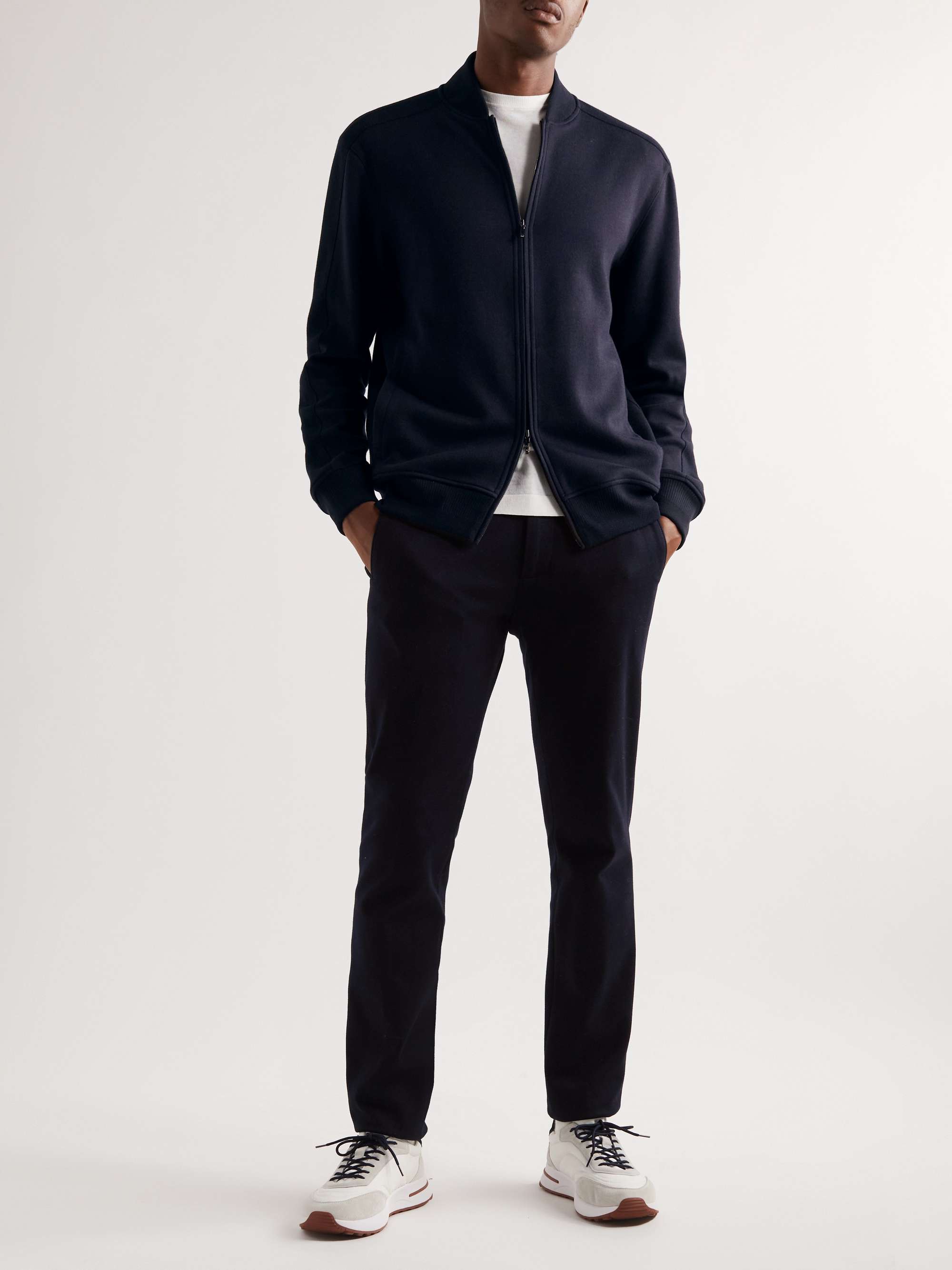 Whitney Cotton, Silk and Cashmere-Blend Zip-Up Sweatshirt view